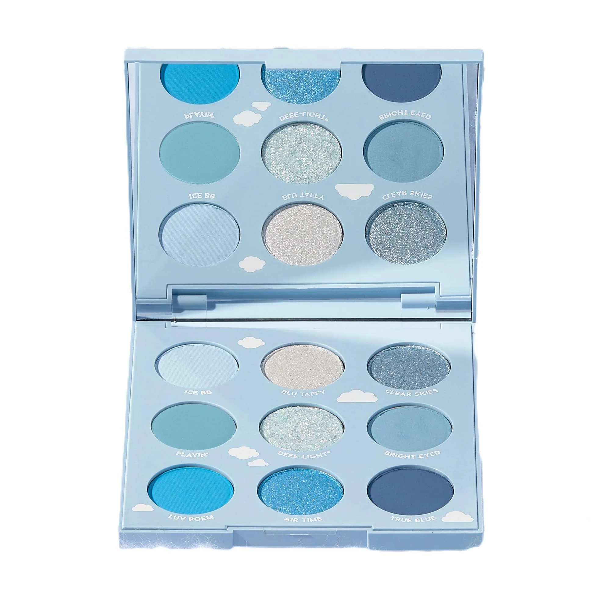 ColourPop On Cloud Blue Shadow Palette - Baby Blue Shadow with Matte Sparkle, Metallic, Matte and Glitter Finishes - High-Pigment Eye Makeup with a Long-Wearing Formula (0.3 oz) - Image 3