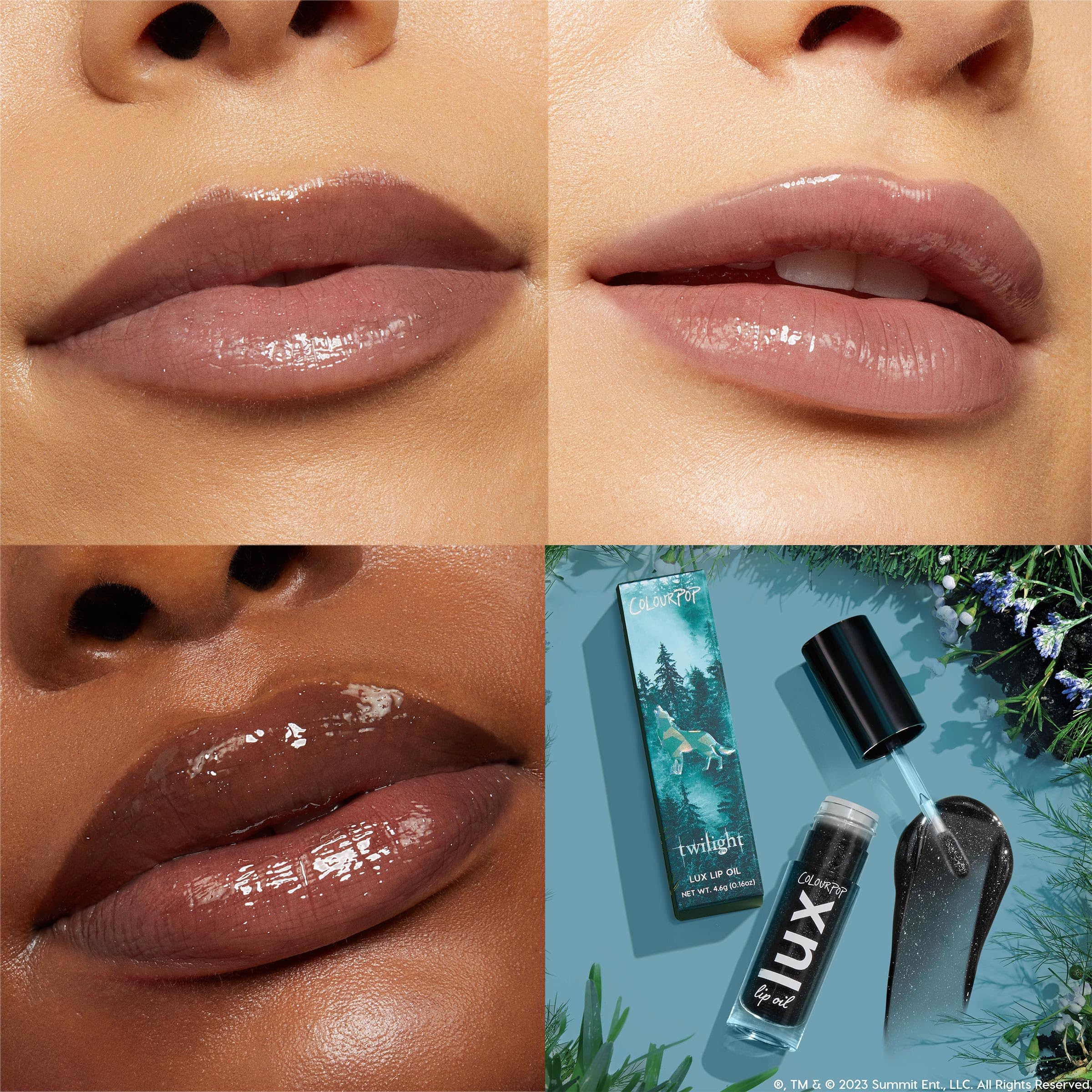ColourPop x Twilight Lux Lip Oil - Hydrating, Sheer Tinted Lip Oil Formulated with Antioxidant-Rich Chamomile Extract & Calendula Oil - Non-Greasy, Nourishing Black Lip Oil - Team Jacob (0.16 oz) - Image 5
