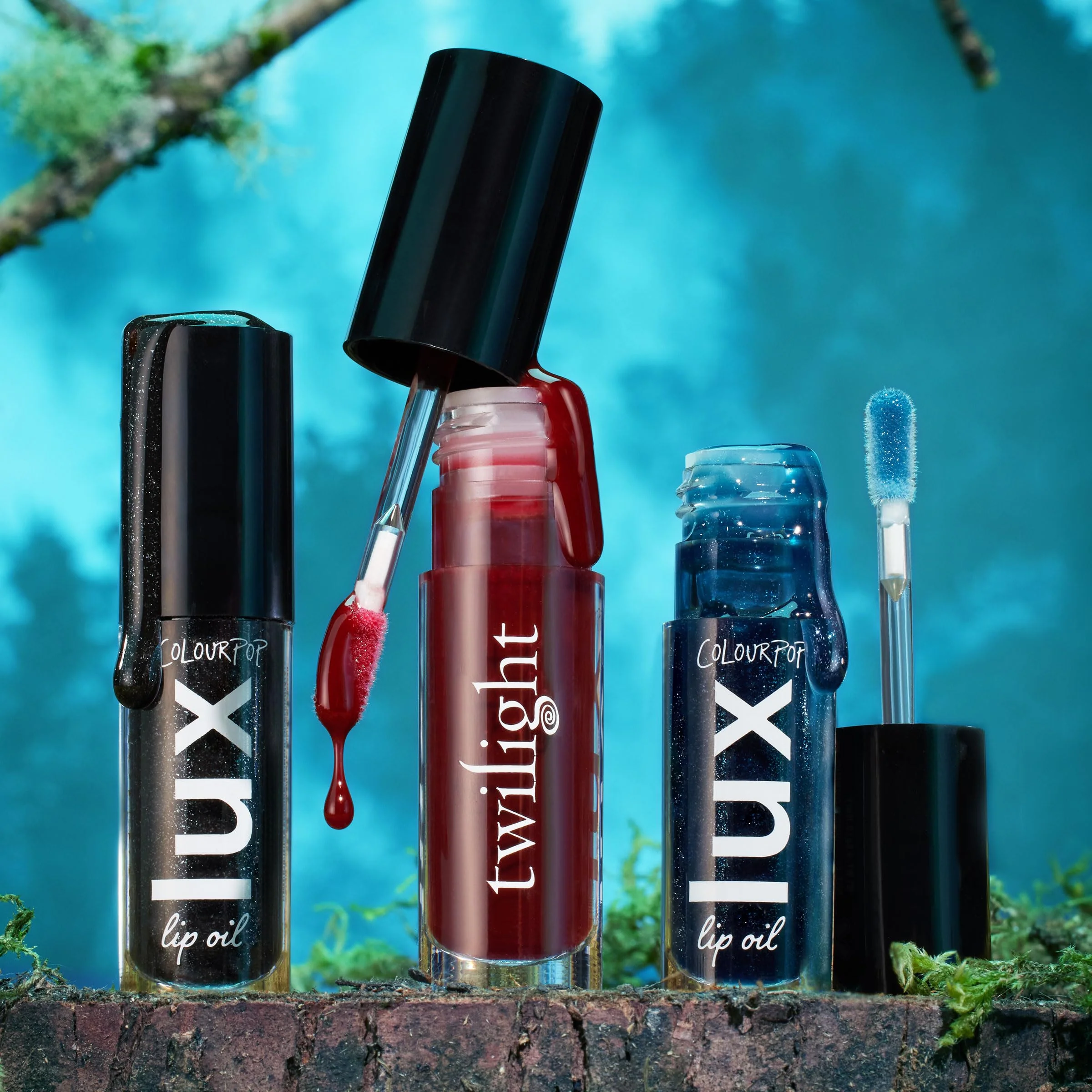 ColourPop x Twilight Lux Lip Oil - Hydrating, Sheer Tinted Lip Oil Formulated with Antioxidant-Rich Chamomile Extract & Calendula Oil - Non-Greasy, Nourishing Blue Lip Oil - Team Edward (0.16 oz) - Image 3
