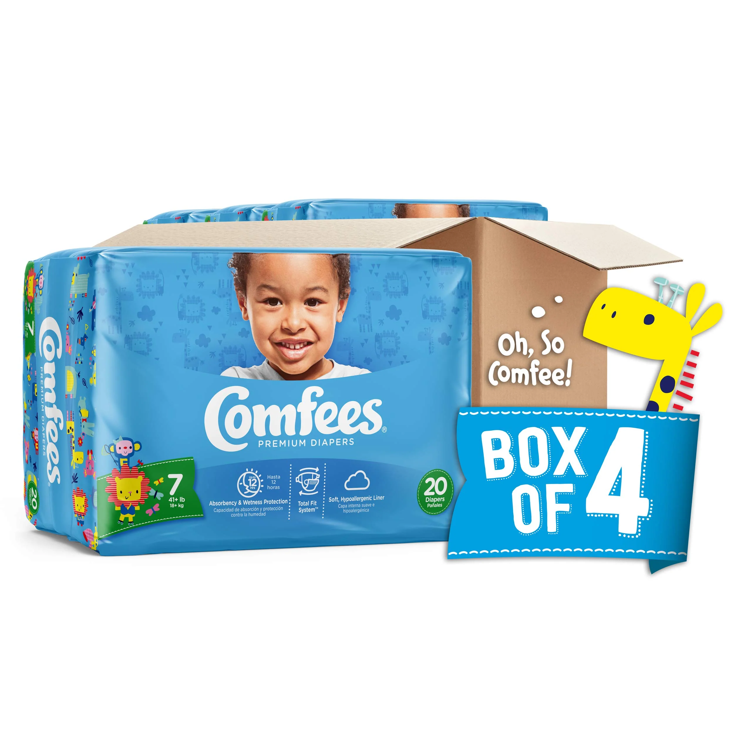 Comfees Premium Baby Diapers with Total Fit System for Boys & Girls, Size 7, 80Count - Image 4