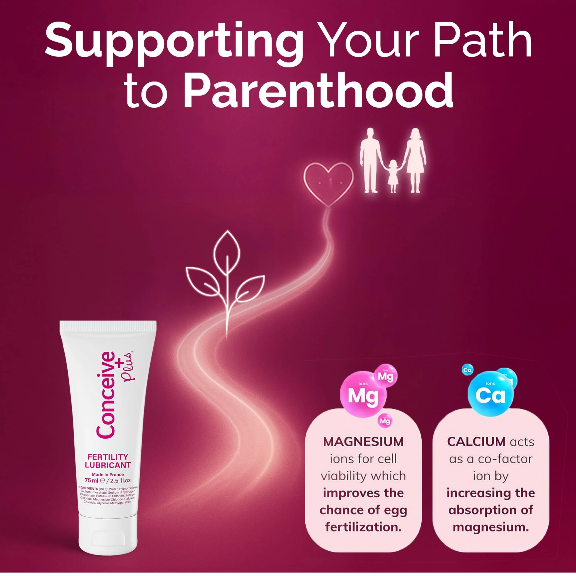 Conceive Plus Fertility Lubricant for TTC Couples – pH Balanced, Sperm Friendly Gel with Magnesium and Calcium – Water Based Fertility Lube – 2.5 oz Tube - Image 4