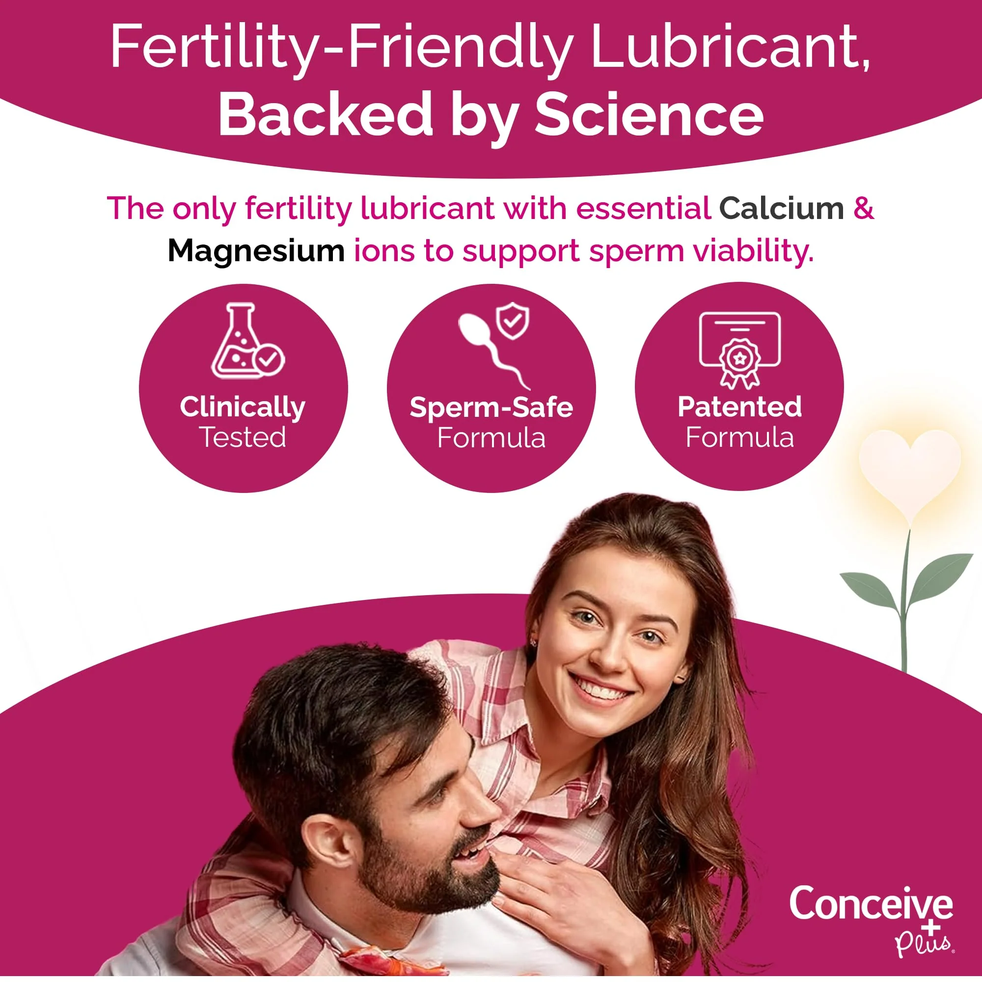 Conceive Plus Fertility Lubricant for TTC Couples – pH Balanced, Sperm Friendly Gel with Magnesium and Calcium – Water Based Fertility Lube – 2.5 oz Tube - Image 8