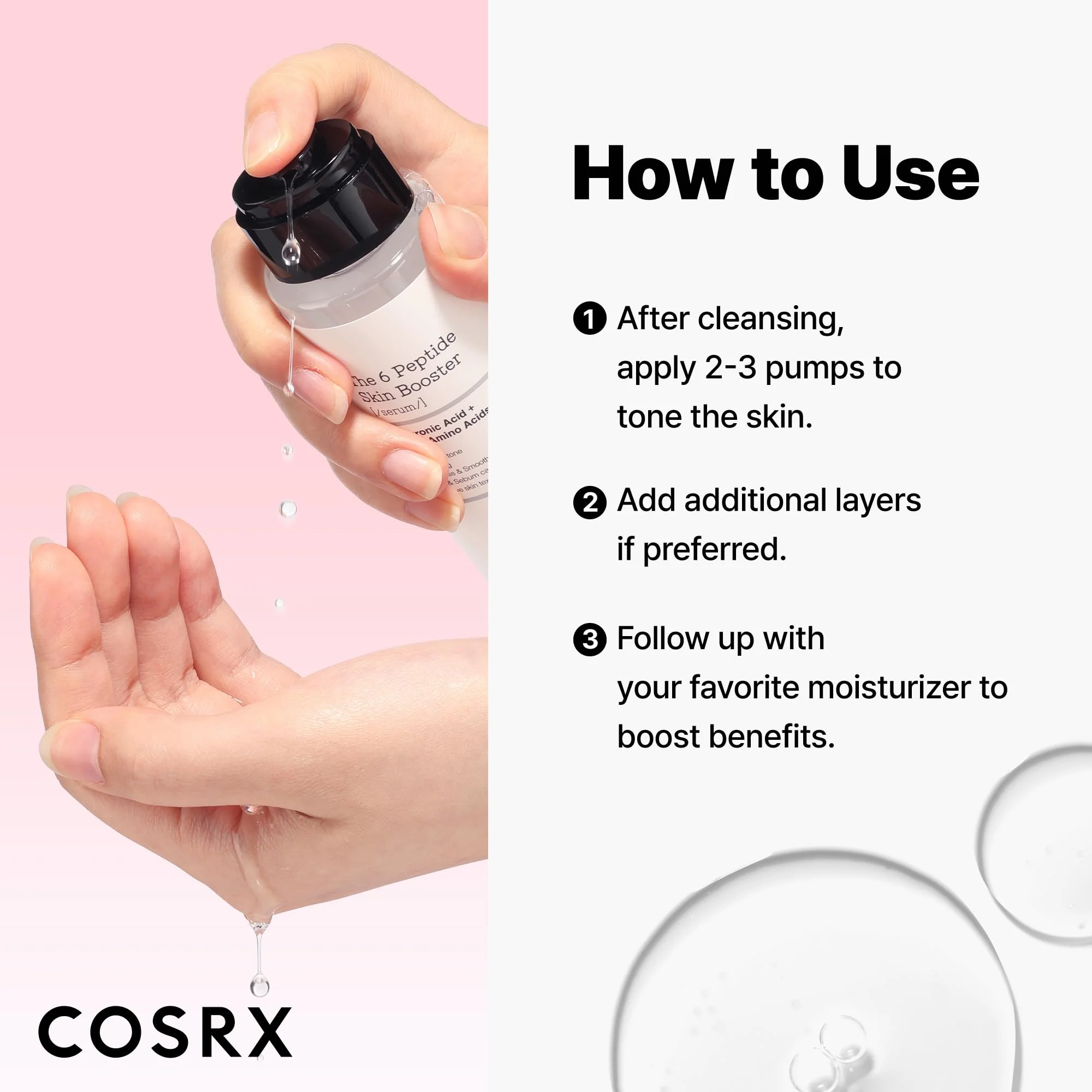 COSRX 6X Peptide Collagen Booster Toner Serum with Copper Peptides, Niacinamide & Hyaluronic Acid Skin Renewal Boosting Facial Essence for All Skin Types, Korean Skin Care, 5.07 Fl.Oz - Image 2