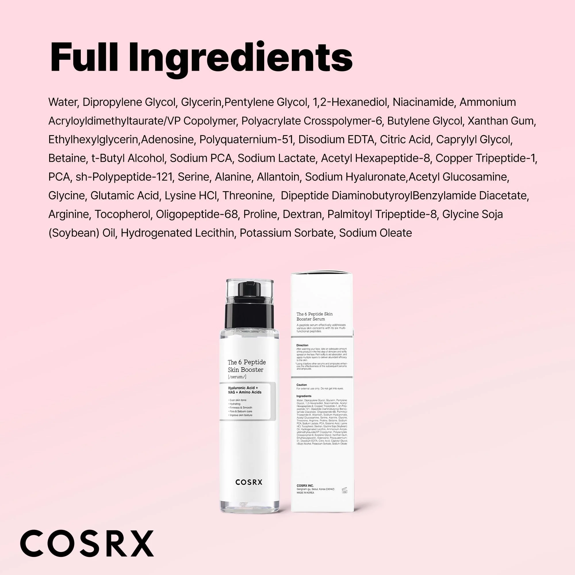 COSRX 6X Peptide Collagen Booster Toner Serum with Copper Peptides, Niacinamide & Hyaluronic Acid Skin Renewal Boosting Facial Essence for All Skin Types, Korean Skin Care, 5.07 Fl.Oz - Image 3