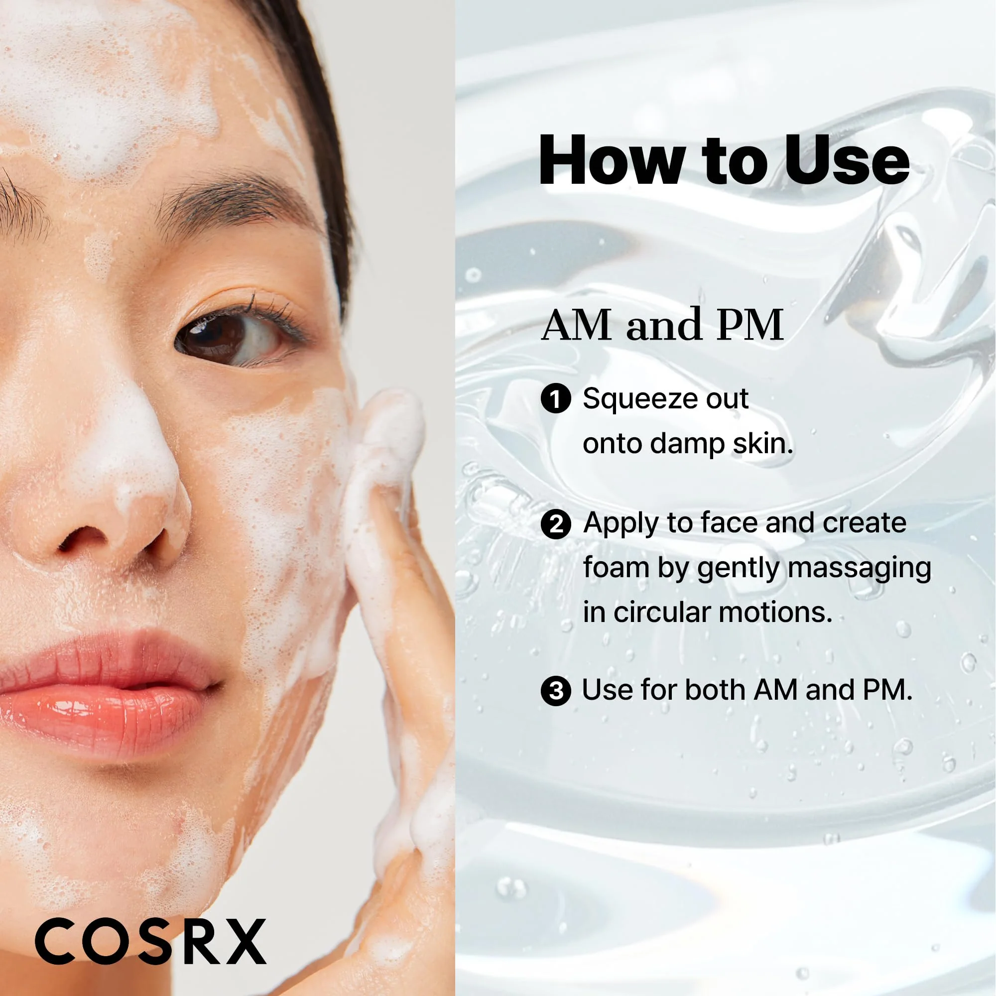 COSRX Low pH Good Morning Gel Face Cleanser, 5.07 fl oz, BHA Face Wash, Daily Mild Face Cleanser for Sensitive Skin, PH Balancing, Korean Skin Care, Korean Face Wash - Image 3