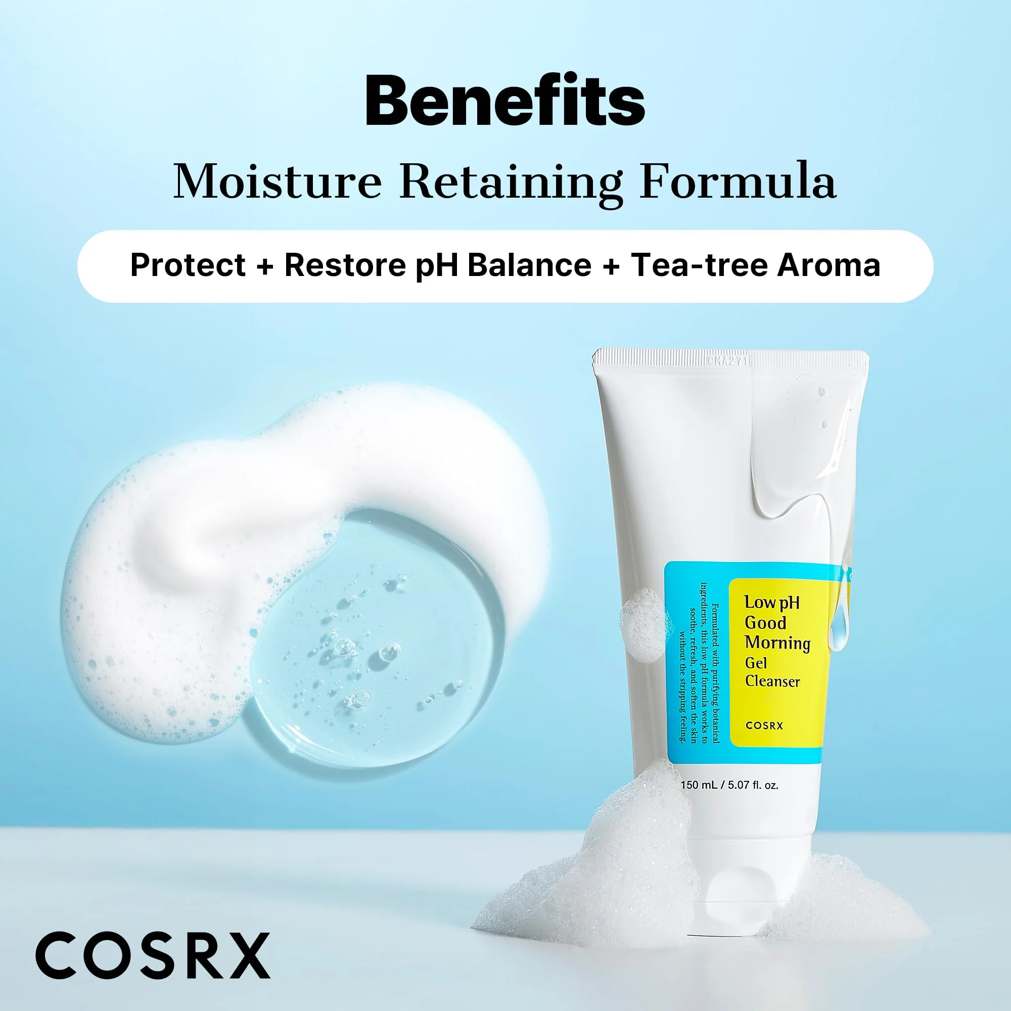 COSRX Low pH Good Morning Gel Face Cleanser, 5.07 fl oz, BHA Face Wash, Daily Mild Face Cleanser for Sensitive Skin, PH Balancing, Korean Skin Care, Korean Face Wash - Image 5