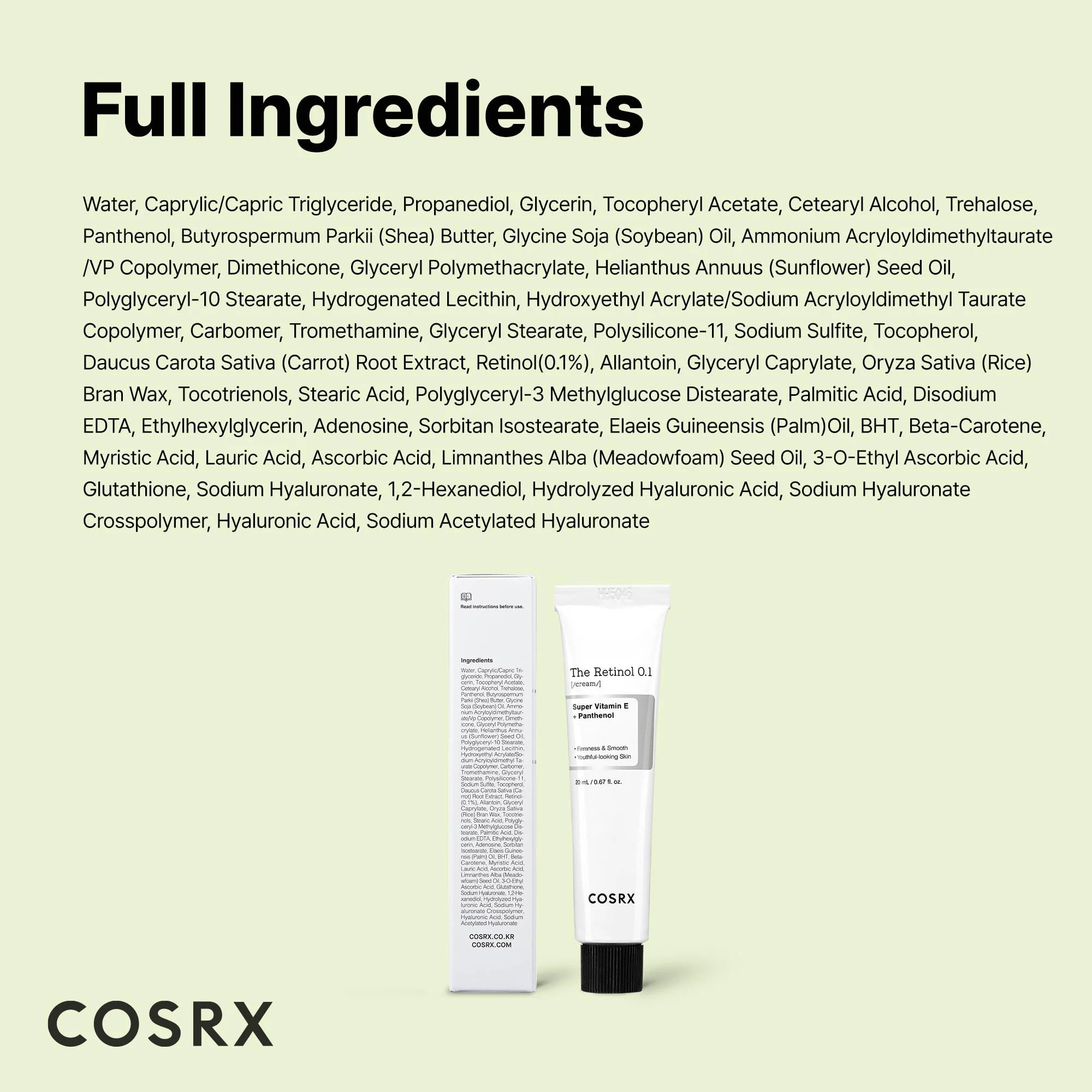 COSRX Retinol 0.1% Cream, 0.67 Oz, Anti-aging Eye & Neck Cream with Retinoid Treatment to Firm Skin, Reduce Wrinkles, Fine Lines, Signs of Aging, Gentle Daily Korean Skin Care - Image 2