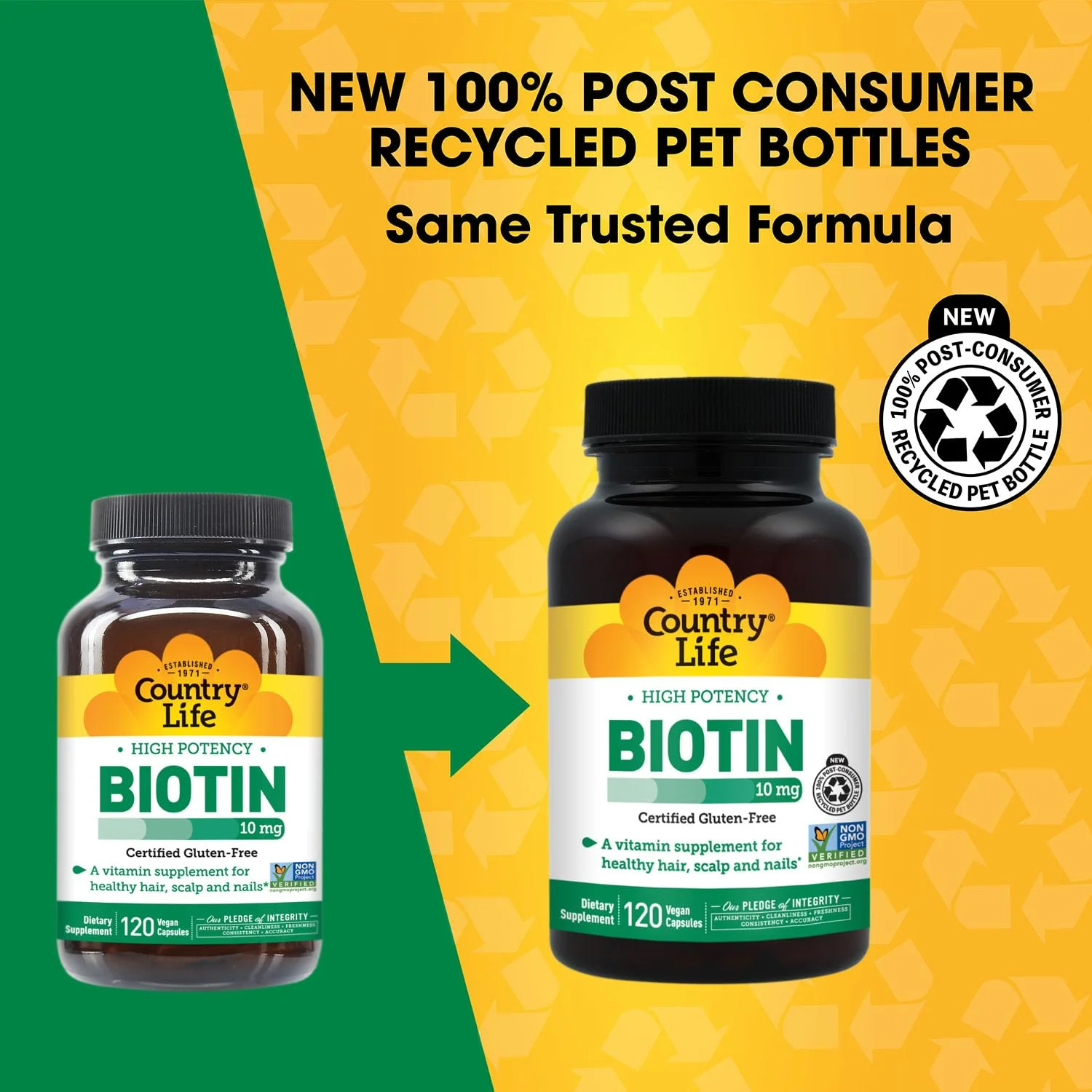 Country Life High-Potency Biotin 10mg - Vegan & Gluten-Free Biotin Supplement for Skin & Nails, Energy Metabolism - Biotin 10000mcg Capsules - Image 8