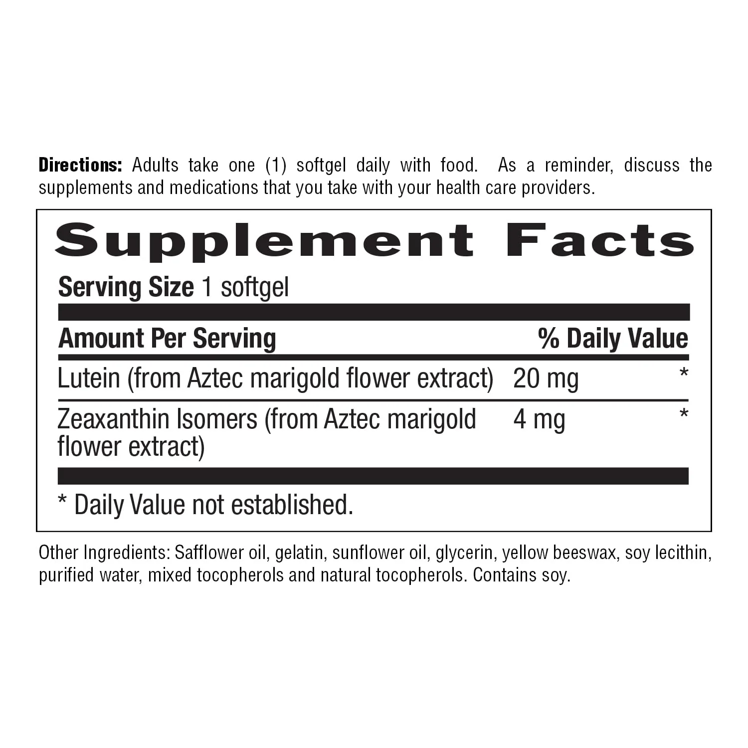 Country Life Lutein 20 mg Supplement - Certified Gluten-Free - Eye Health Support with Lutein and Zeaxanthin - Reduces Eye Strain from Screens - No Yeast, Corn, Wheat, Milk - 60 Softgels - Image 2
