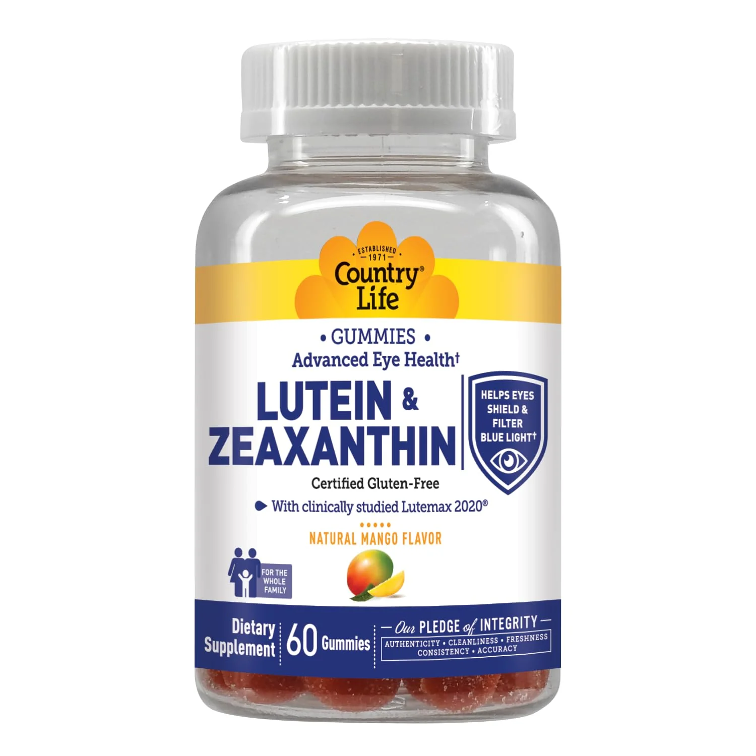 Country Life Lutein Gummies with Lutemax 2020, 60 Ct, Chewable Natural Eye Support Supplement, Marigold Lutein, Zeaxanthin, Eye Health & Macular Support, Non-GMO, Natural Fruit Pectin, Vegan - Image 4