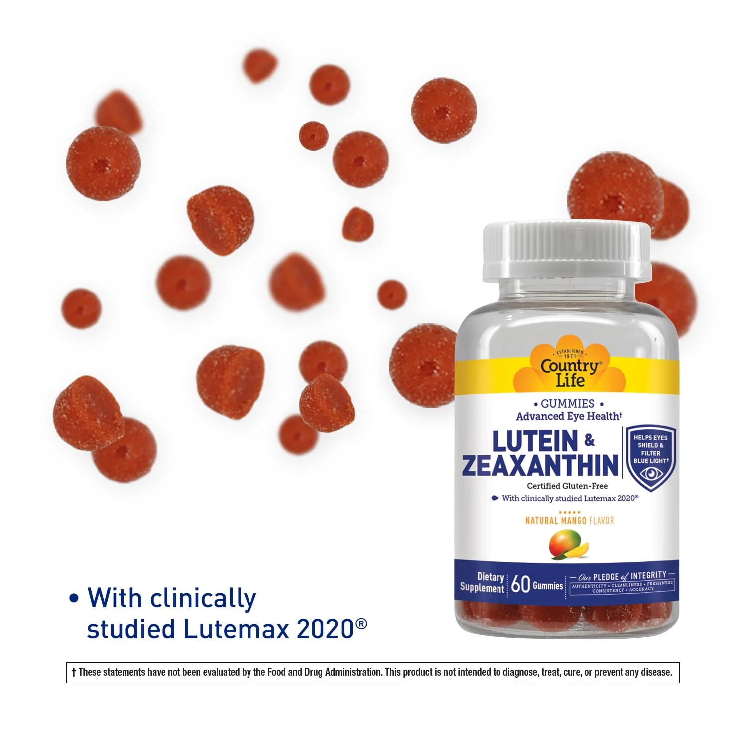 Country Life Lutein Gummies with Lutemax 2020, 60 Ct, Chewable Natural Eye Support Supplement, Marigold Lutein, Zeaxanthin, Eye Health & Macular Support, Non-GMO, Natural Fruit Pectin, Vegan - Image 7