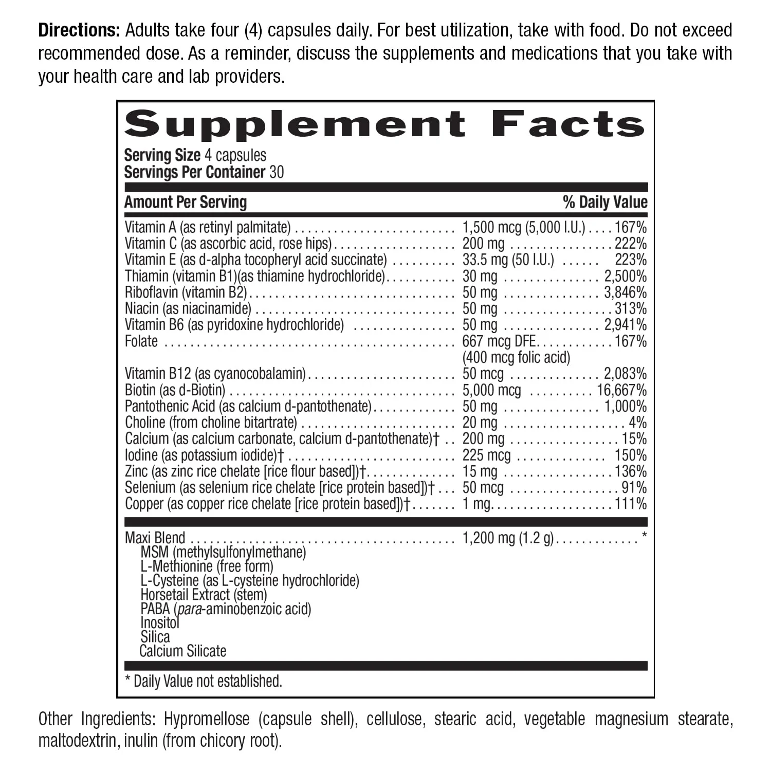 Country Life, Maxi-Hair Plus Biotin, Supports Healthy Hair, Skin and Nails, Daily Supplement, 120 ct - Image 4