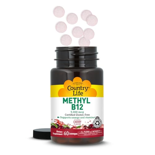 Country Life Methyl B12, Supports Energy & Stamina, 5,000mcg, 60 Lozenges, Certified Gluten Free, Certified Vegan, Certified Non-GMO Verified - Image 8