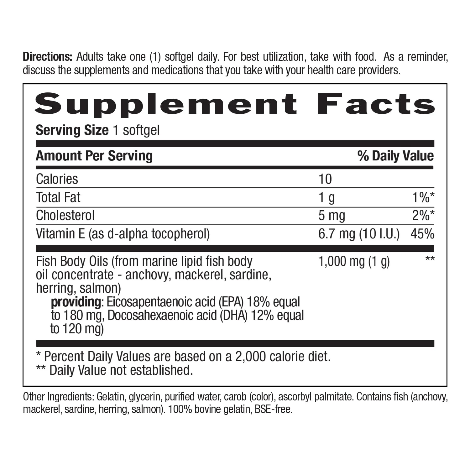 Country Life Omega-3 Fish Oil Supplement, 1000mg, 180mg EPA & 120mg DHA, Fish Oil Concentrate, Burpless, 300 Softgels, Certified Gluten Free - Image 2