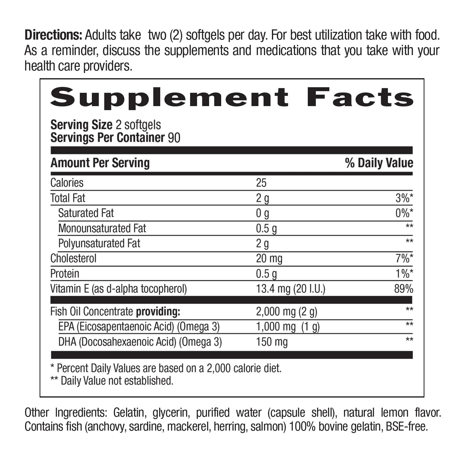 Country Life Omega 3 Fish Oil Supplement - High Concentration EPA and DHA Omega 3 Fatty Acids - 2000mg Fish Oil for Emotional Health, Mood Support, and No Fish Taste - Natural Lemon Flavor - Image 2
