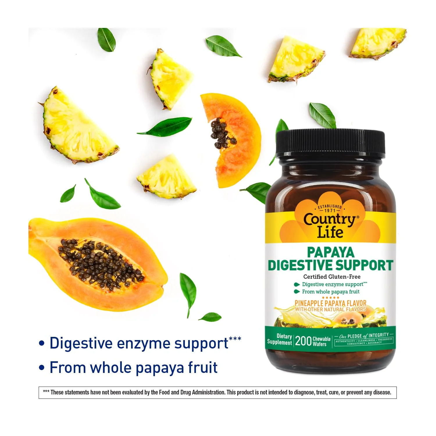Country Life, Papaya Digestive Support, Daily Enzymes to Promote Digestive Health and Nutrient Absorption, 200 - Image 5