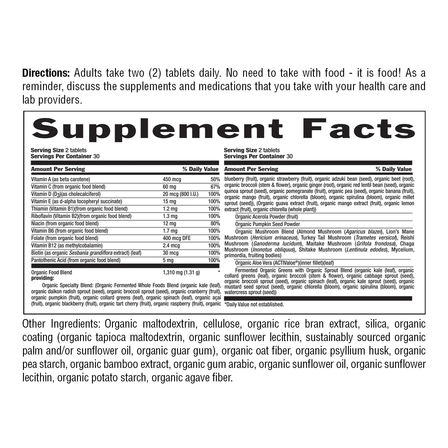 Country Life RealFood Organics for Men – 60 Tablets | 1,300mg Organic Fermented Whole Foods, 7-Mushroom Superfood & Aloe – Certified Gluten-Free, Vegan & USDA Organic Multivitamin - Image 3