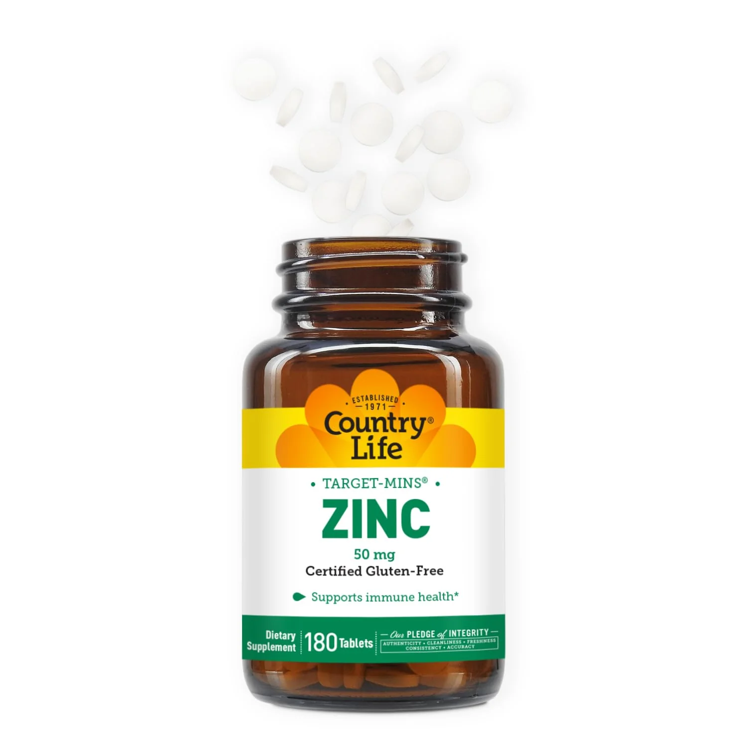 Country Life Target-Mins Zinc 50 mg 180 Tablets - Zinc Supplements for Immune Health - Zinc 50mg - Zinc Support - Image 2