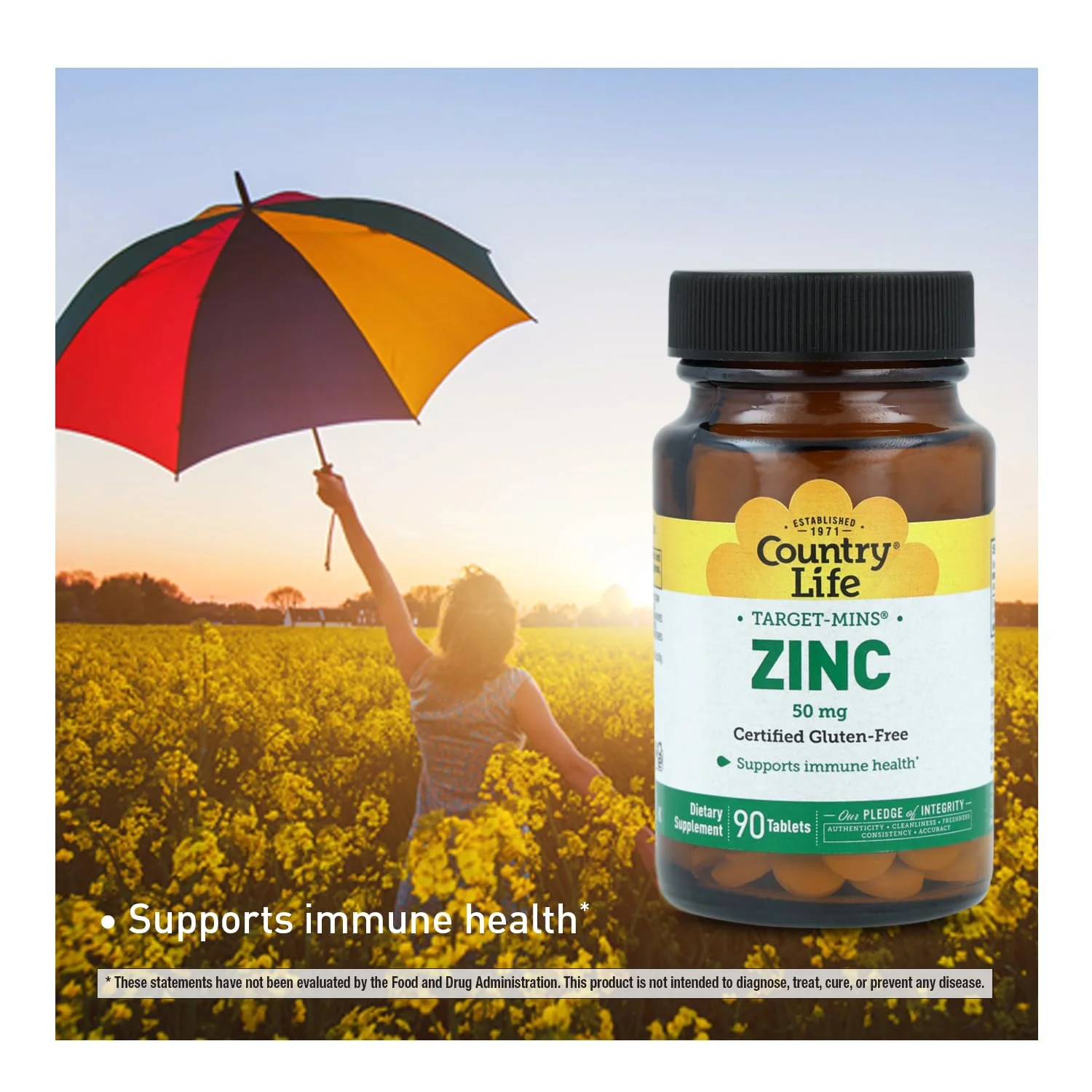 Country Life Target-Mins Zinc 50 mg 90 Tablets - Zinc Supplements for Immune Health - Zinc 50mg - Zinc Support - Image 5