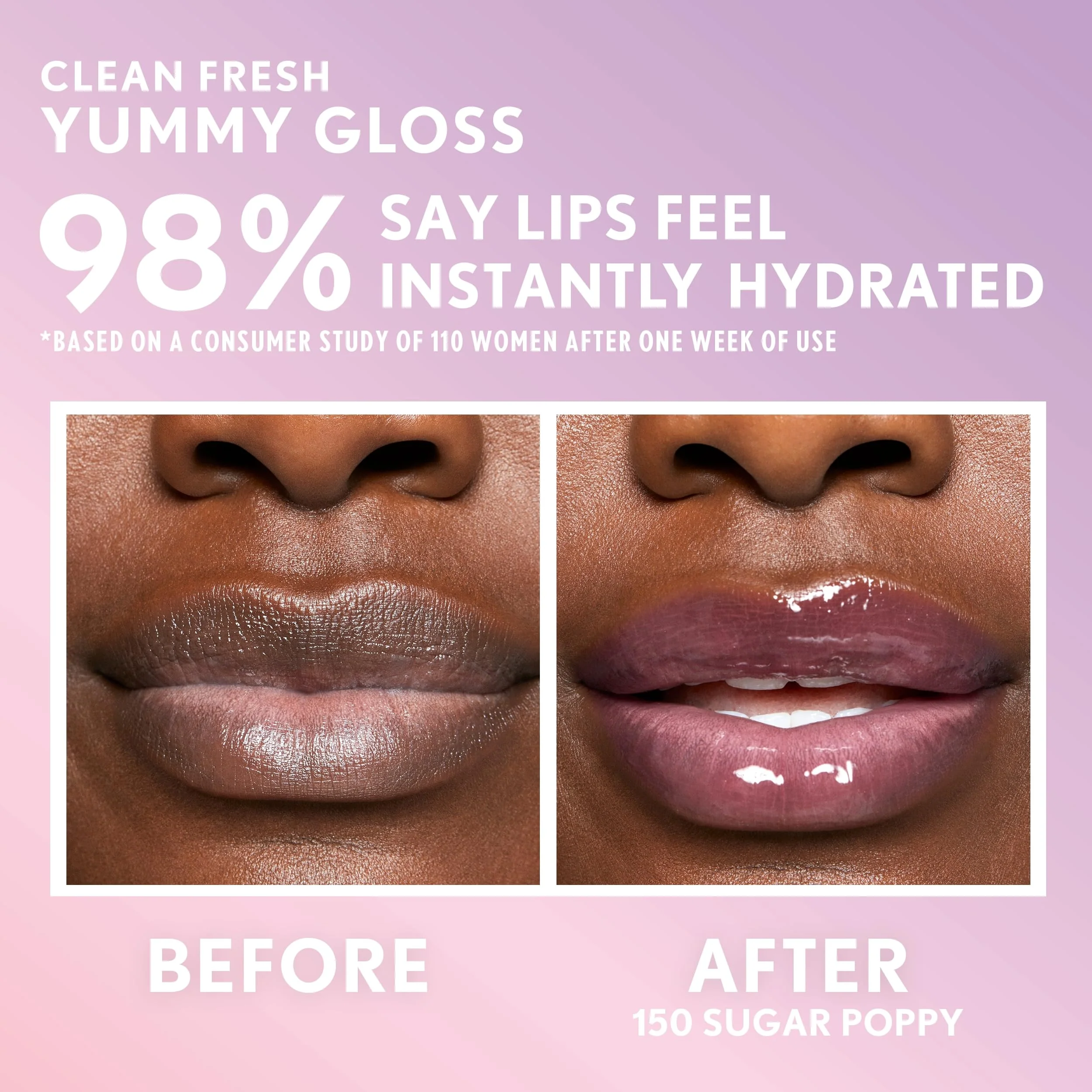 COVERGIRL Clean Fresh Yummy Lip Gloss, Sheer, Natural Scents, Vegan Formula - 150 Sugar Poppy, 0.33 fl oz - Image 3
