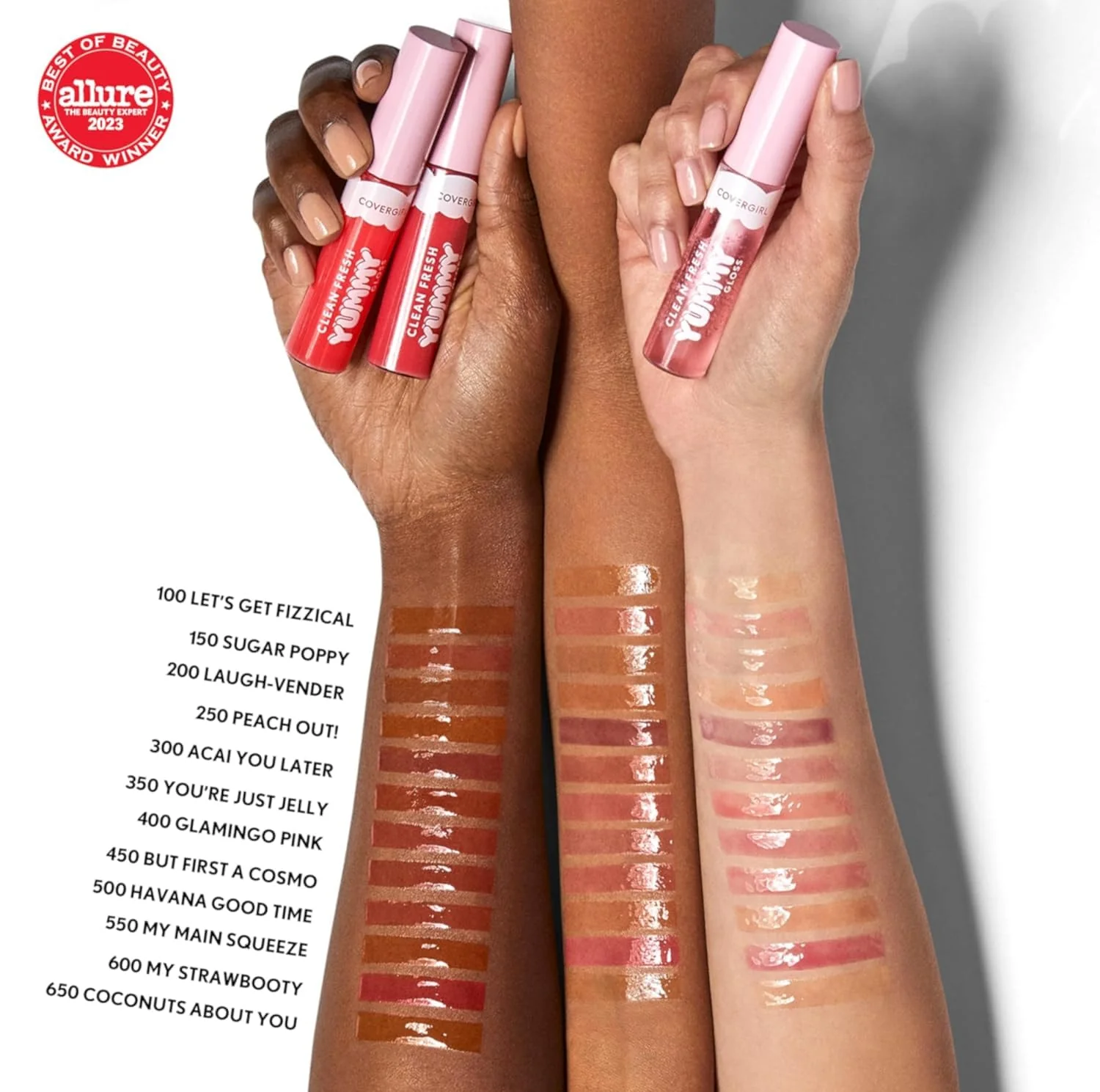 COVERGIRL Clean Fresh Yummy Lip Gloss, Sheer, Natural Scents, Vegan Formula - 150 Sugar Poppy, 0.33 fl oz - Image 4