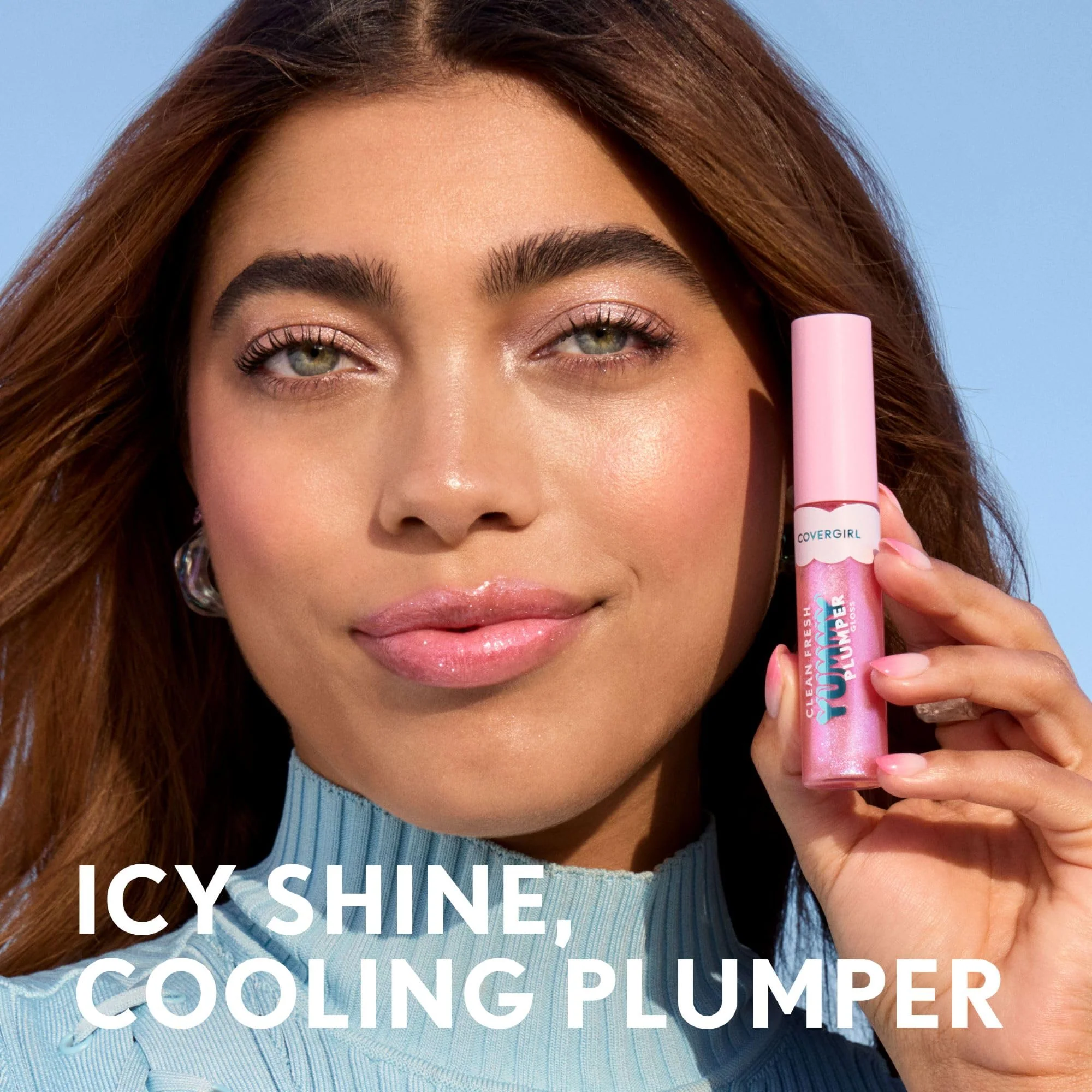 Covergirl Clean Fresh Yummy Plumper Lip Gloss, 900 It's Gold Outside, Shiny, Vegan Formula, Easy to Apply, Minty Flavor, 0.33oz - Image 2