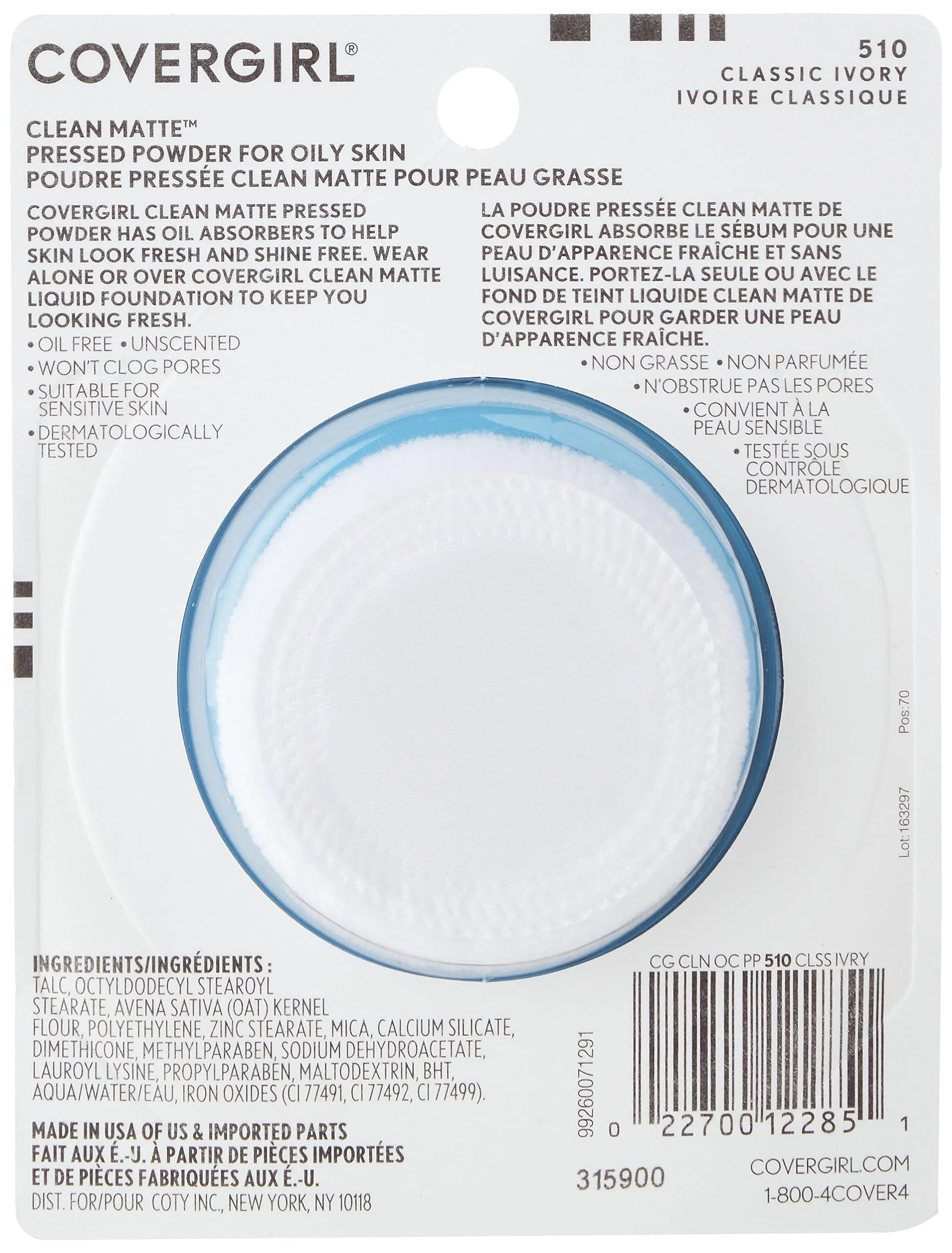 COVERGIRL Clean Matte Pressed Powder, Oil Control Powder, 1 container, .35 Fl Oz, Face Powder, Oil Free Loose Powder, Matte Finish, Lightweight, Shine Free Formula, Leaves Skin Smooth and Clean - Image 11