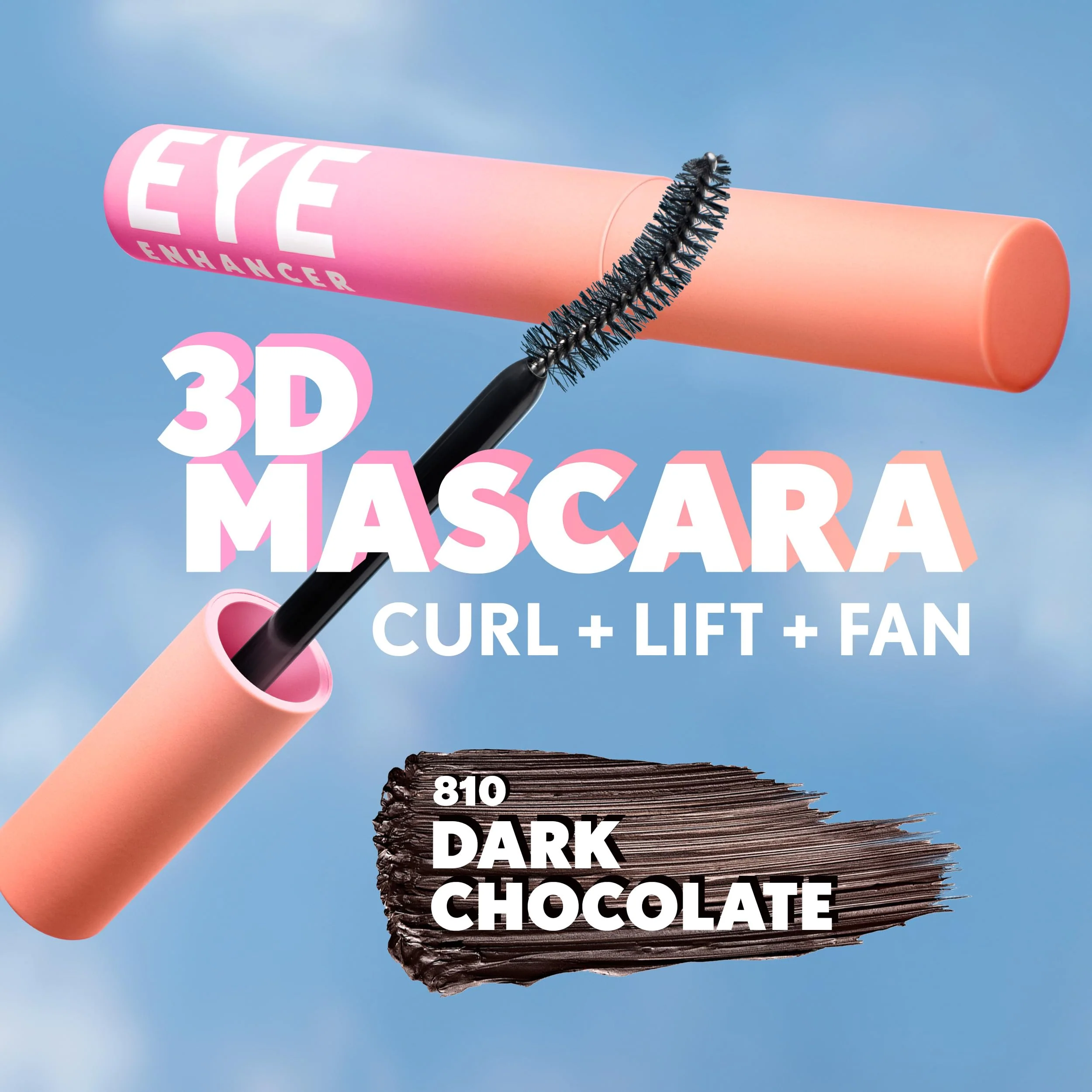 CoverGirl Eye Enhancer, Dark Chocolate, 3D Mascara, Curved Fiber Brush, Plant-Based Lifting Wax, For All Lash Types, 24-Hour Wear, Transfer-Proof, Flake-Free, 0.30oz - Image 3