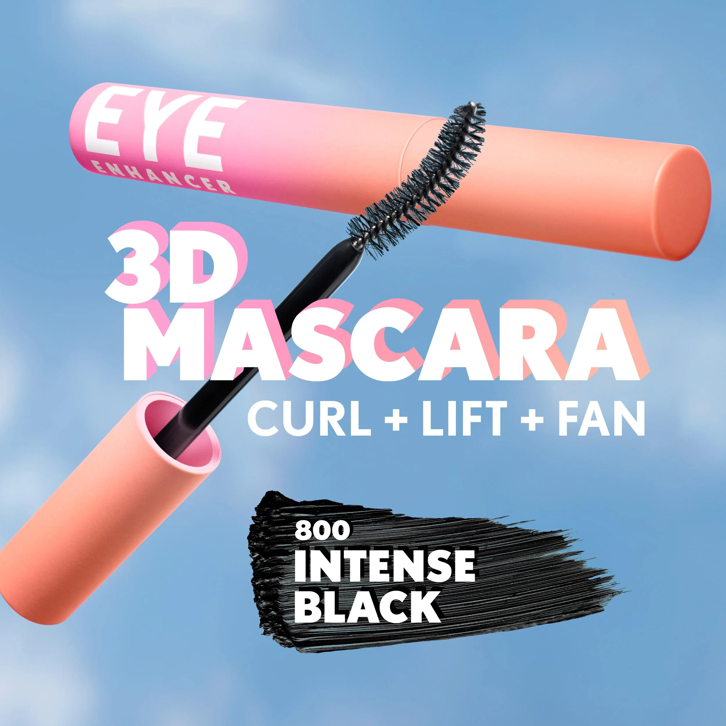 CoverGirl Eye Enhancer, Intense Black, 3D Mascara, Curved Fiber Brush, Plant-Based Lifting Wax, For All Lash Types, 24-Hour Wear, Transfer-Proof, Flake-Free, 0.30oz - Image 3