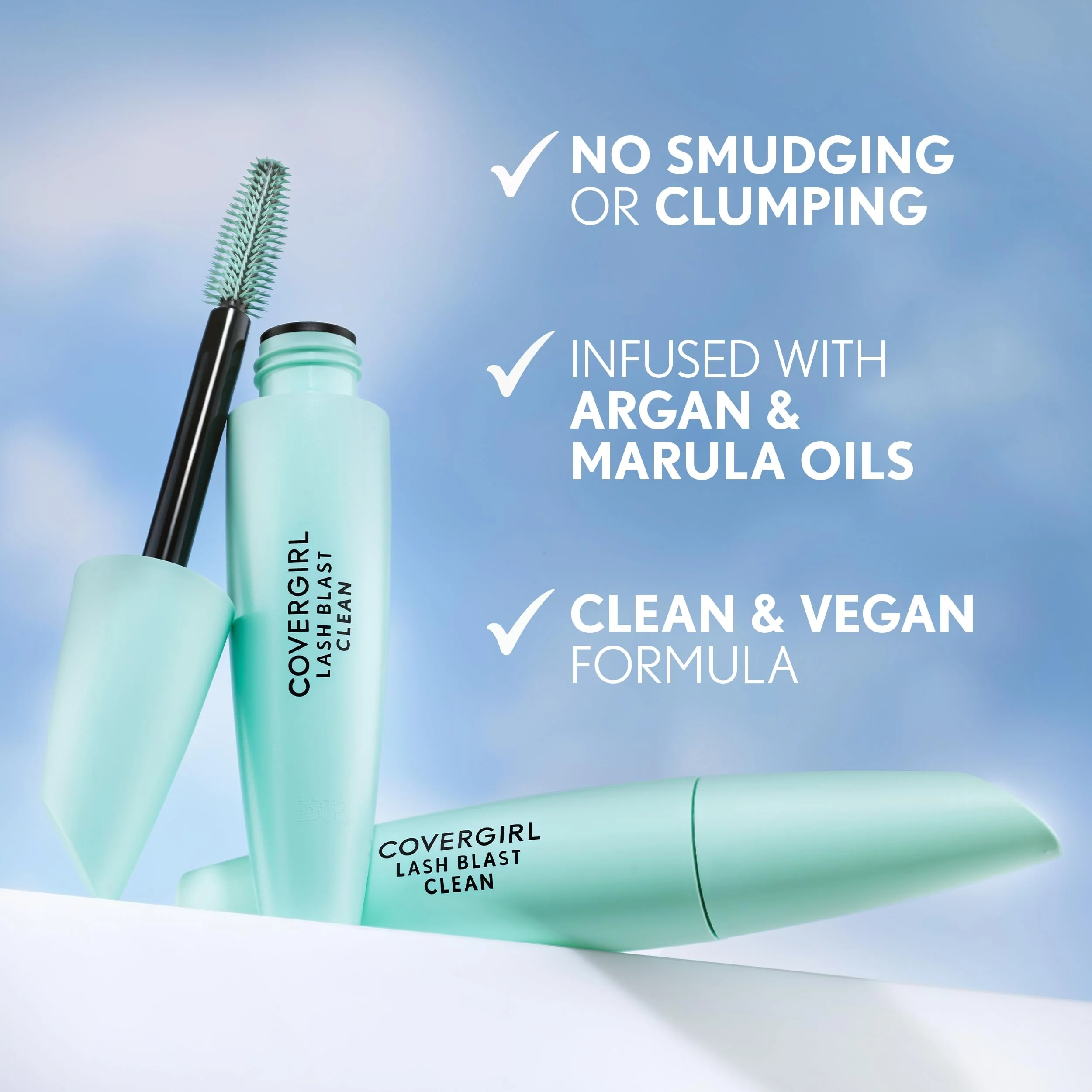 CoverGirl Lash Blast Clean Volume Mascara, Vegan Formula, Volumizing, Smudge-Proof, Black, 1 Count - Image 2