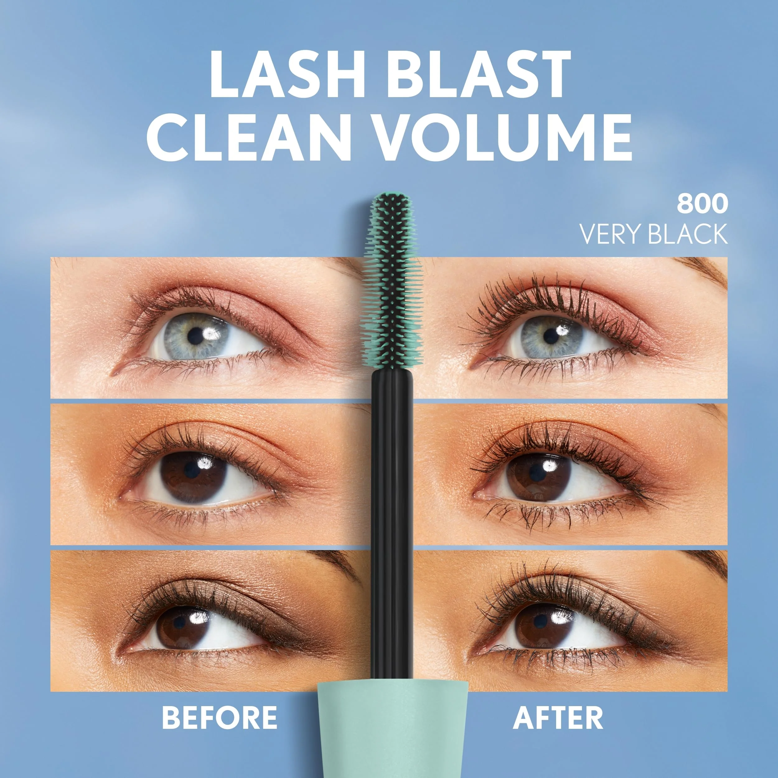 CoverGirl Lash Blast Clean Volume Mascara, Vegan Formula, Volumizing, Smudge-Proof, Black, 1 Count - Image 4