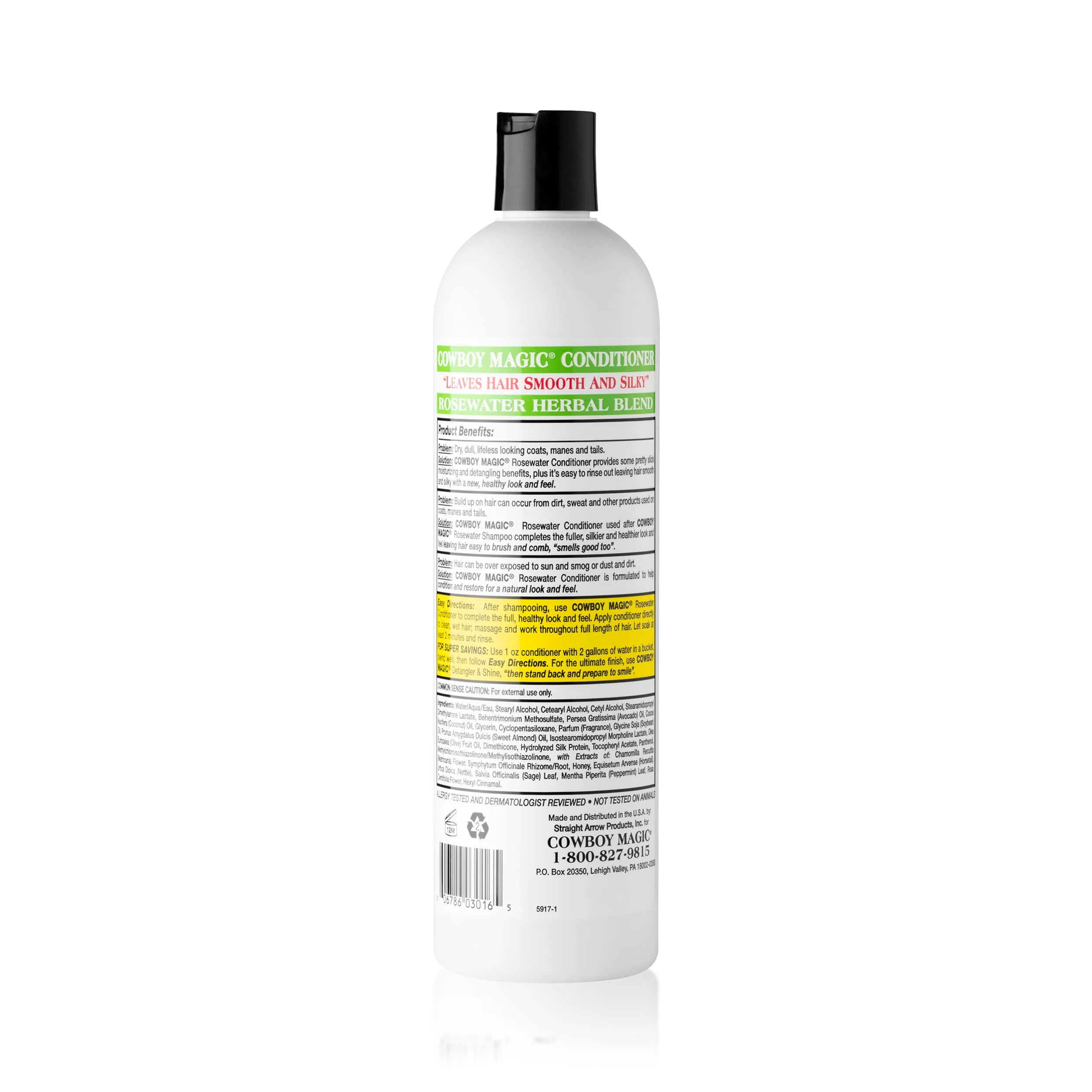 Cowboy Magic Rosewater Conditioner REVITALIZES and DETANGLES 16 Ounce - Image 3
