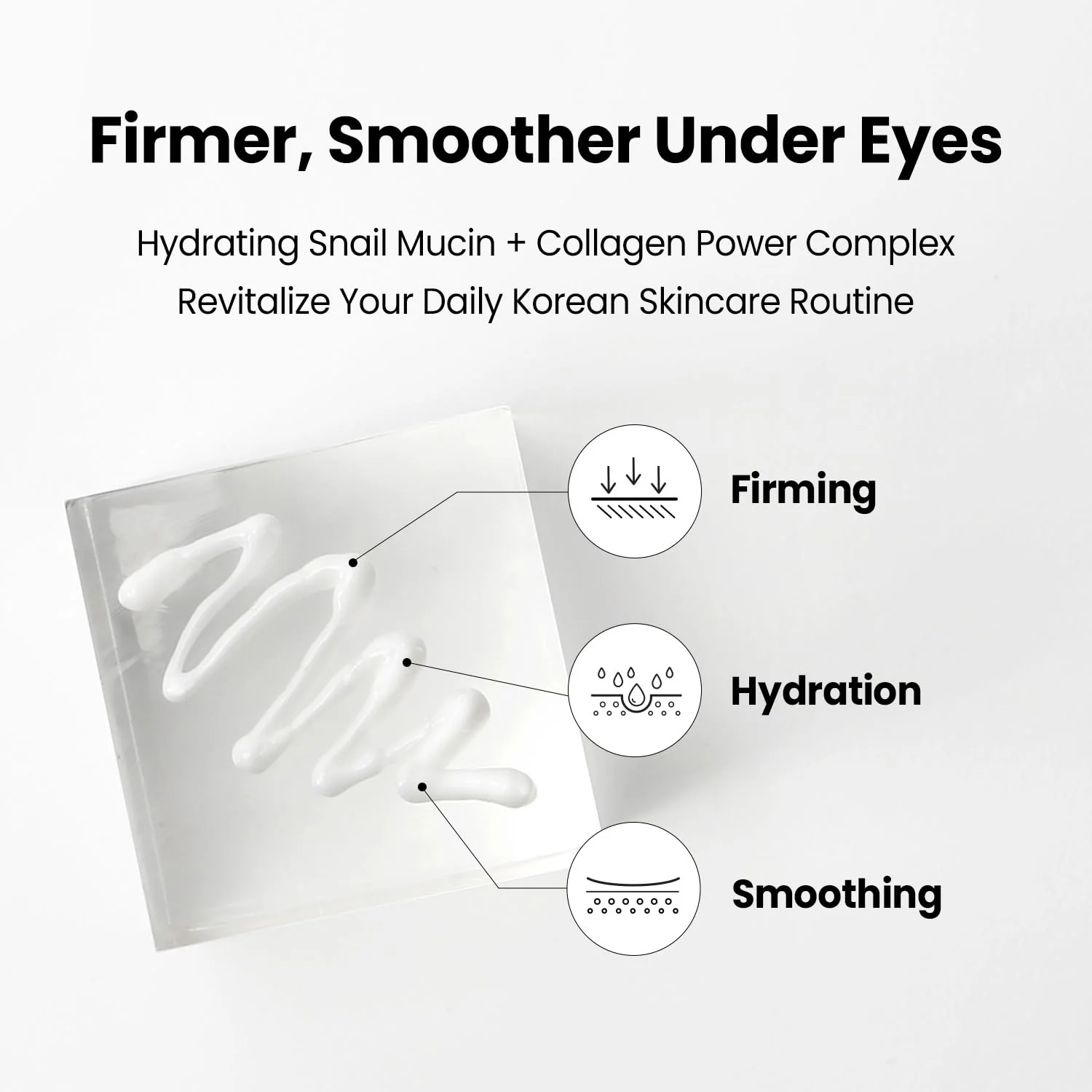 coxir Black Snail Collagen Eye Cream – Firming & Hydrating Snail Mucin, Collagen & Niacinamide for Puffiness, lifting & Dullness under eyes area | Korean Eye Treatment (30ml) - Image 4