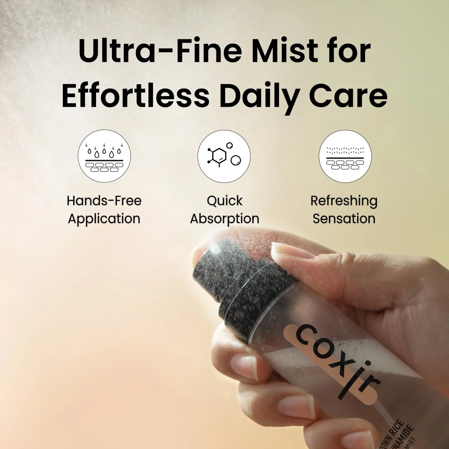 coxir Brown Rice Gentle Mist Toner – Niacinamide, TXA, AHA/BHA | Daily Mild Peeling Facial Spray for Smooth Texture & Pore Care | Korean Skincare [2.70 fl.oz] - Image 6