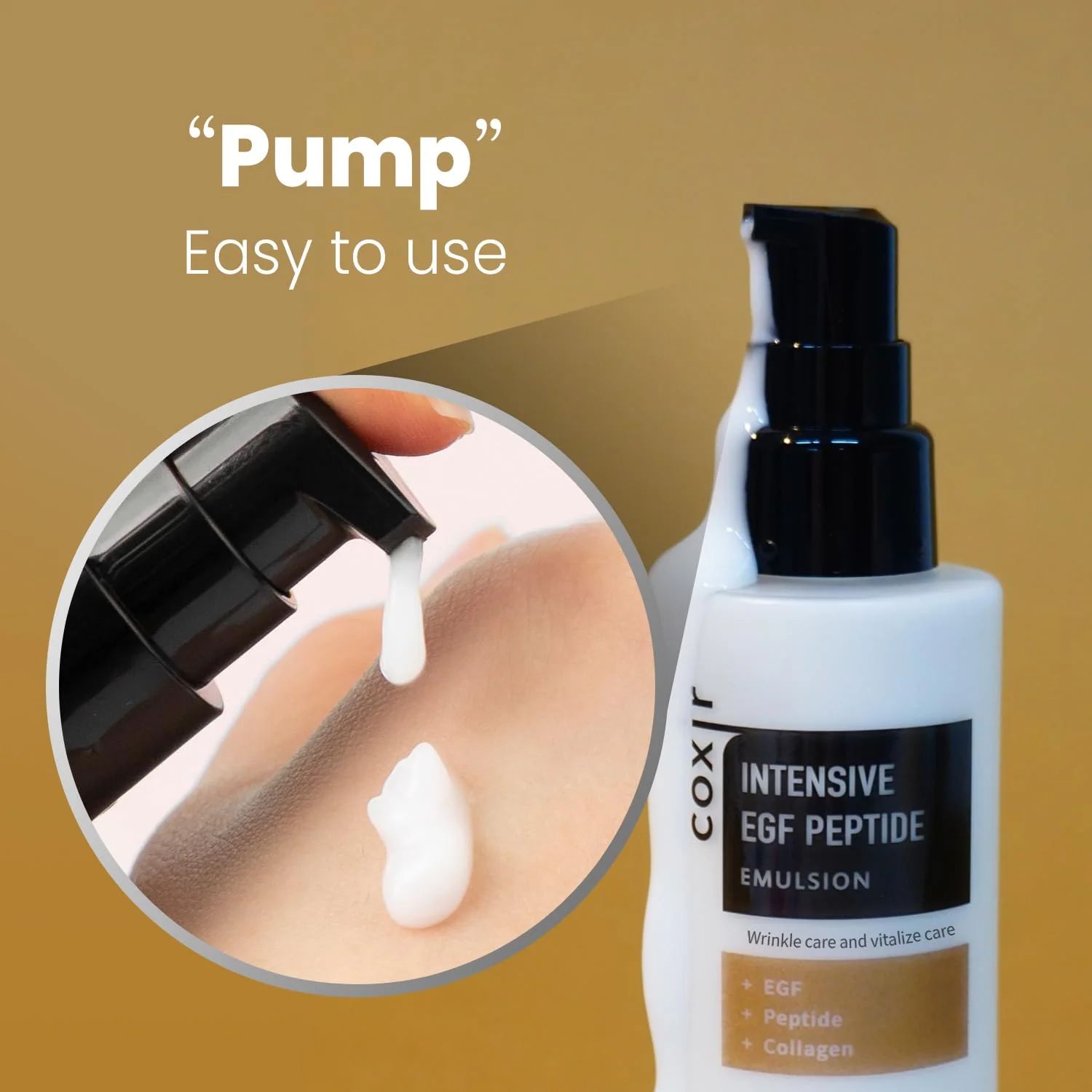 coxir Intensive EGF PEPTIDE Emulsion l Youth Activating Moisturizer for Face with EGF(Epidermal Growth Factor),Multi-Peptides l for Dull,Aged Skin and Damaged Skin [100ml/3.38 fl.oz] - Image 2