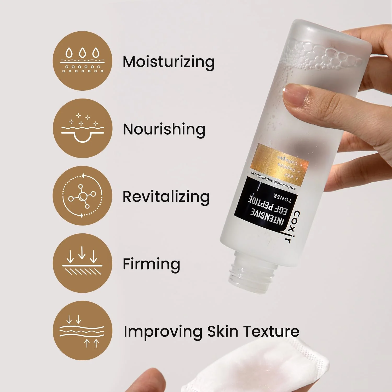 coxir Intensive EGF PEPTIDE Toner l Face Toner with EGF(Epidermal Growth Factor), Peptide Filtrate for Dull l Hydrating, Smoothing, Calming, Moisturizing/Korean Skincare[50ml / 5.07 fl.oz.] - Image 6