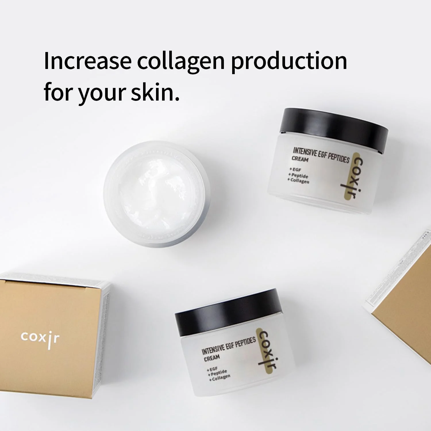 coxir INTENSIVE EGF PEPTIDES CREAM l Day&Night Firming Cream l EGF(Epidermal Growth Factor), Peptides, Niacinamide, Panthenol, Collagen l Korean Skincare [50ml/1.69fl.oz] - Image 5