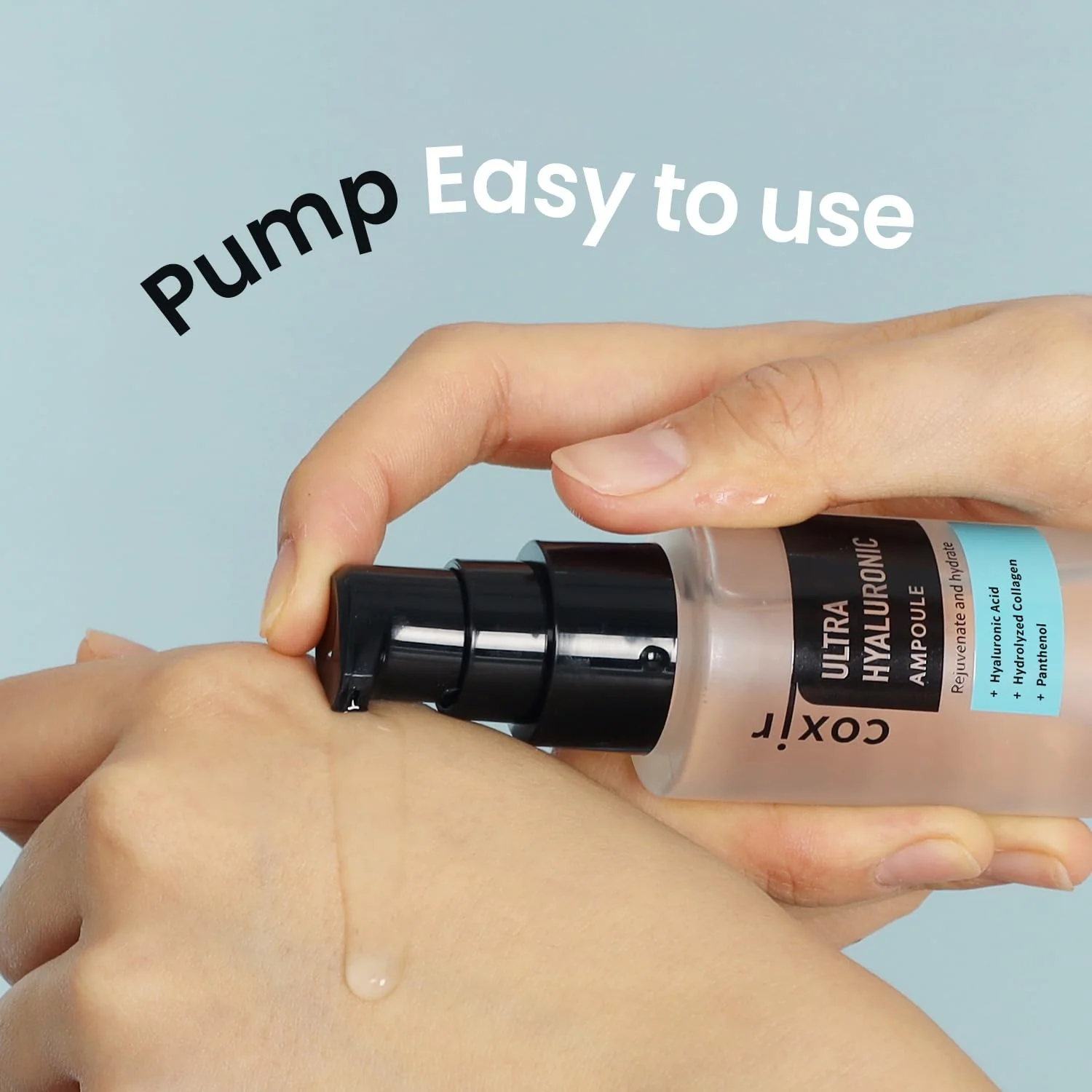coxir ULTRA HYALURONIC ACID SERUM [50ml/1.69 fl.oz.] | 40% of Hyaluronic acid, Collagen, Cica, Vitamin B5 | Lightweight Daily serum | Hydrating, Smoothing, Calming, Moisturizing - Image 2