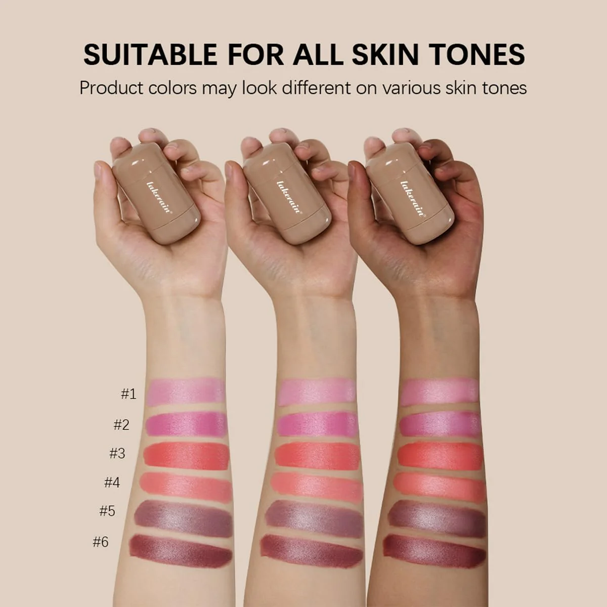 Cream Blush stick, Natural-Looking Matte Finish Makeup Blush stick, Hydrating Long Lasting Lightweight Blendable Blush for cheeks (#4 Neutal Peach, 1 PC) - Image 4