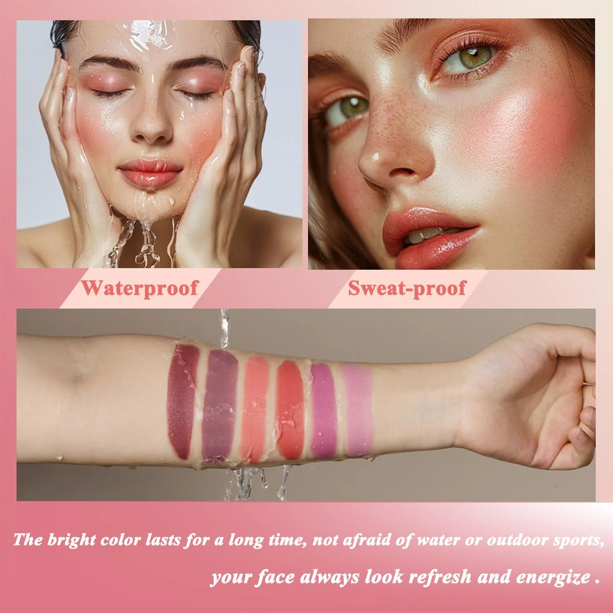 Cream Blush stick, Natural-Looking Matte Finish Makeup Blush stick, Hydrating Long Lasting Lightweight Blendable Blush for cheeks (#4 Neutal Peach, 1 PC) - Image 5