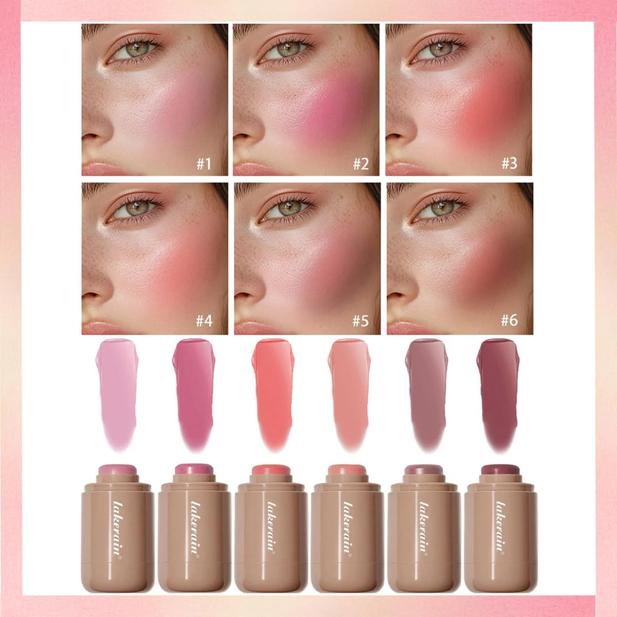 Cream Blush stick, Natural-Looking Matte Finish Makeup Blush stick, Hydrating Long Lasting Lightweight Blendable Blush for cheeks (#6 Bronze Glow, 1 PC) - Image 7