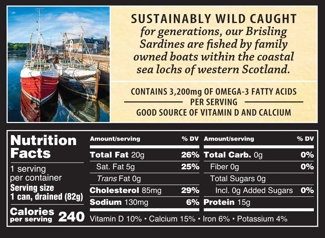 Crown Prince One Layer Brisling Sardines in Oil, No Salt Added, 3.75-Ounce Cans (Pack of 12) - Image 4