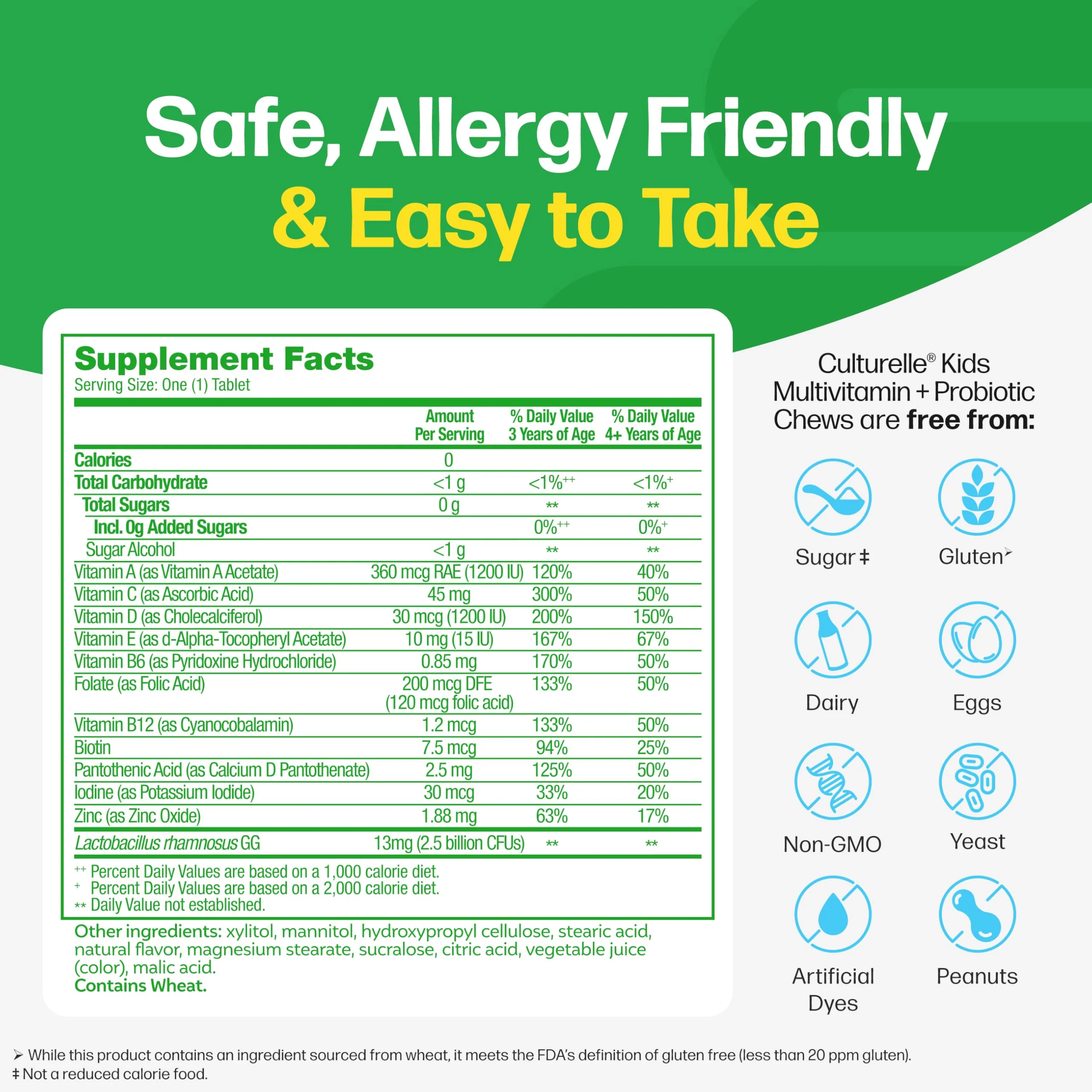 Culturelle Kids Complete Chewable Multivitamin + Probiotic For Kids, Ages 3+, 50 Count, Digestive Health, Oral Health & Immune Support - With 11 Vitamins & Minerals, including Vitamin C, D3 & Zinc - Image 8