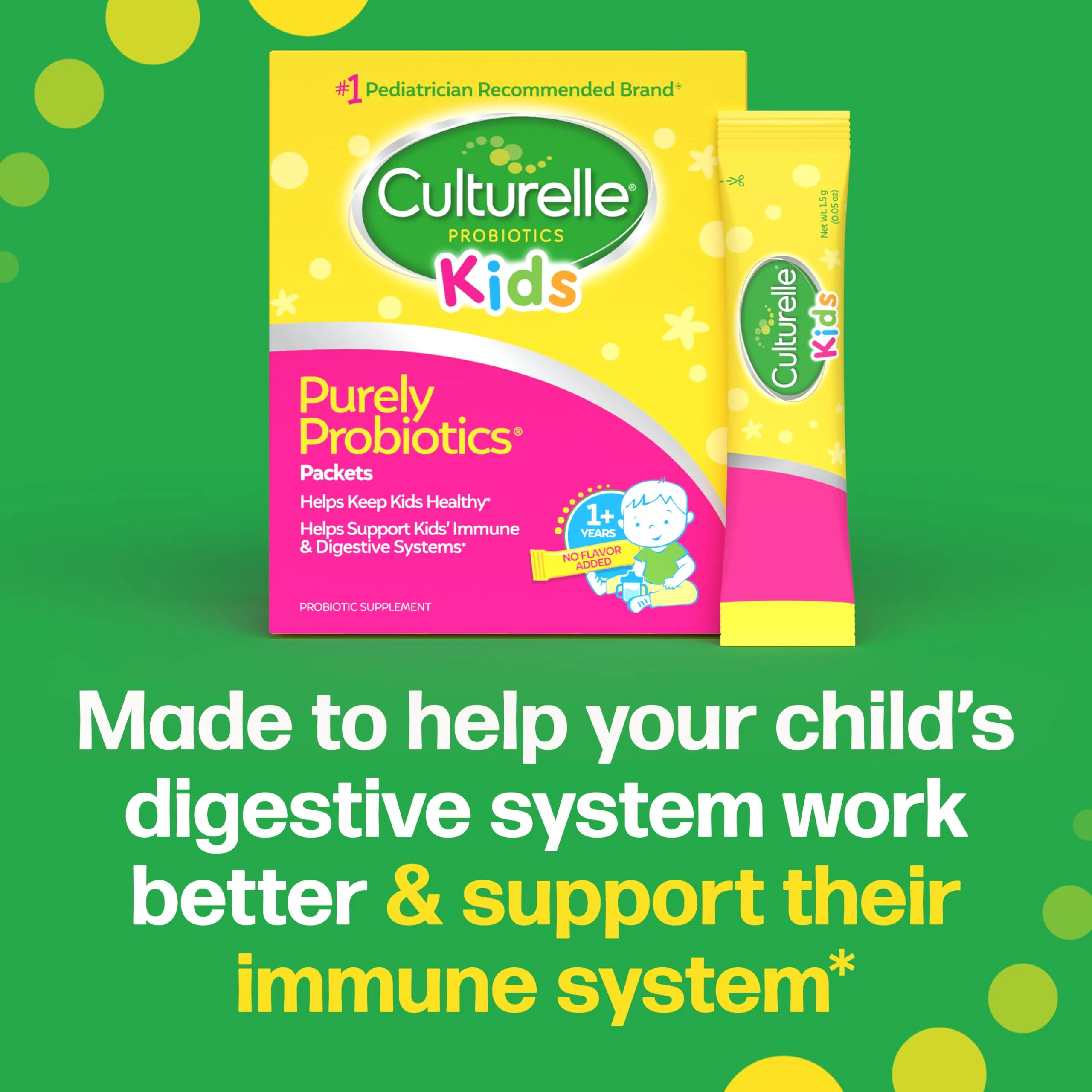 Culturelle Kids Daily Probiotic Packets for Kids, (Ages 3+) - 50 Count – From the #1 Pediatrician-Recommended Brand – Flavorless Daily Probiotics for Digestive Health & Immune Support - Image 3
