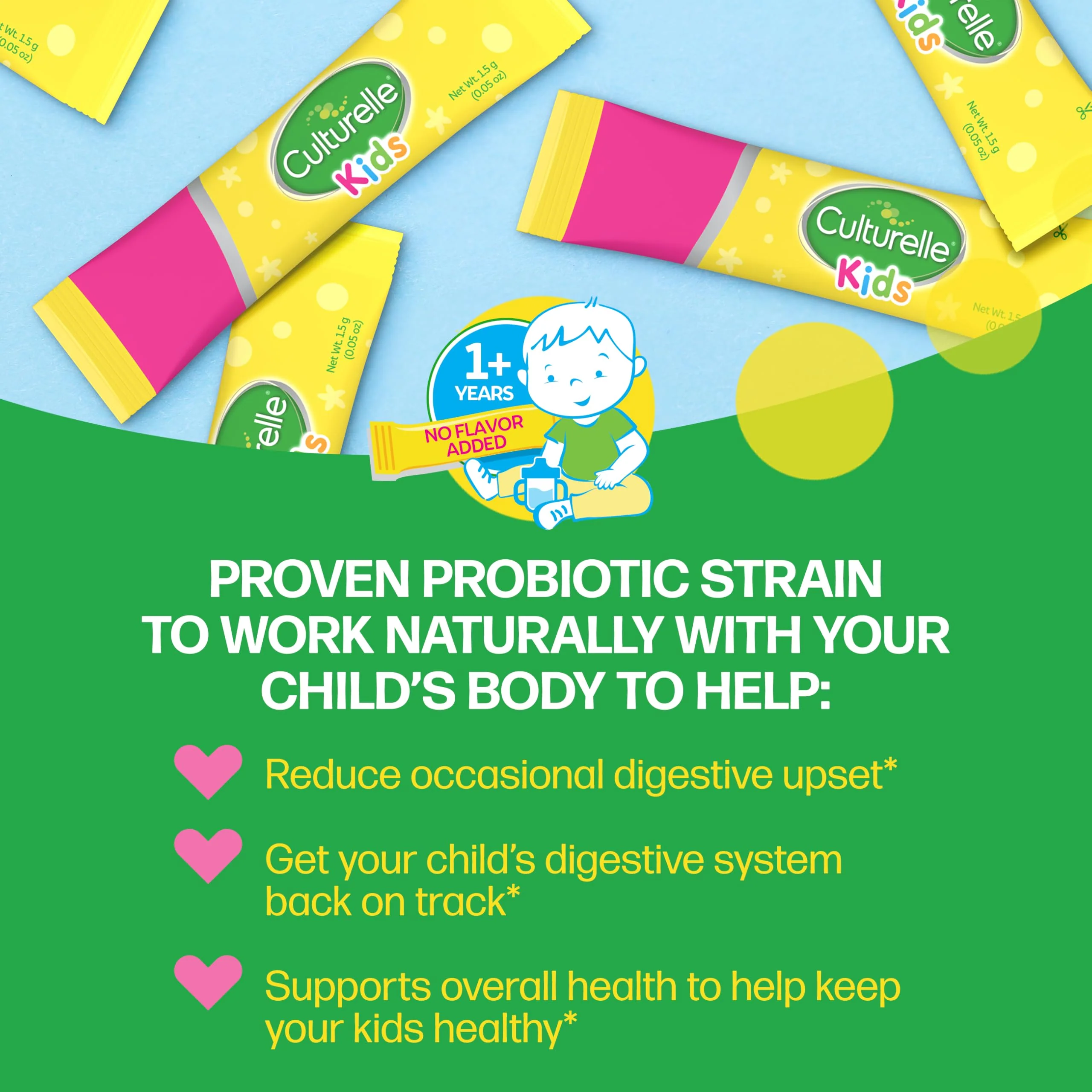 Culturelle Kids Daily Probiotic Packets for Kids, (Ages 3+) - 50 Count – From the #1 Pediatrician-Recommended Brand – Flavorless Daily Probiotics for Digestive Health & Immune Support - Image 7