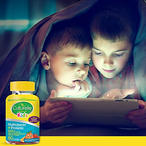 Culturelle Kids Multivitamin + Probiotic For Kids (Ages 2+) - 60 Count, Peach-Orange & Mixed Berry Flavor - Digestive Health & Immune Support Gummies with Lutein to Support Eye Health - Image 2