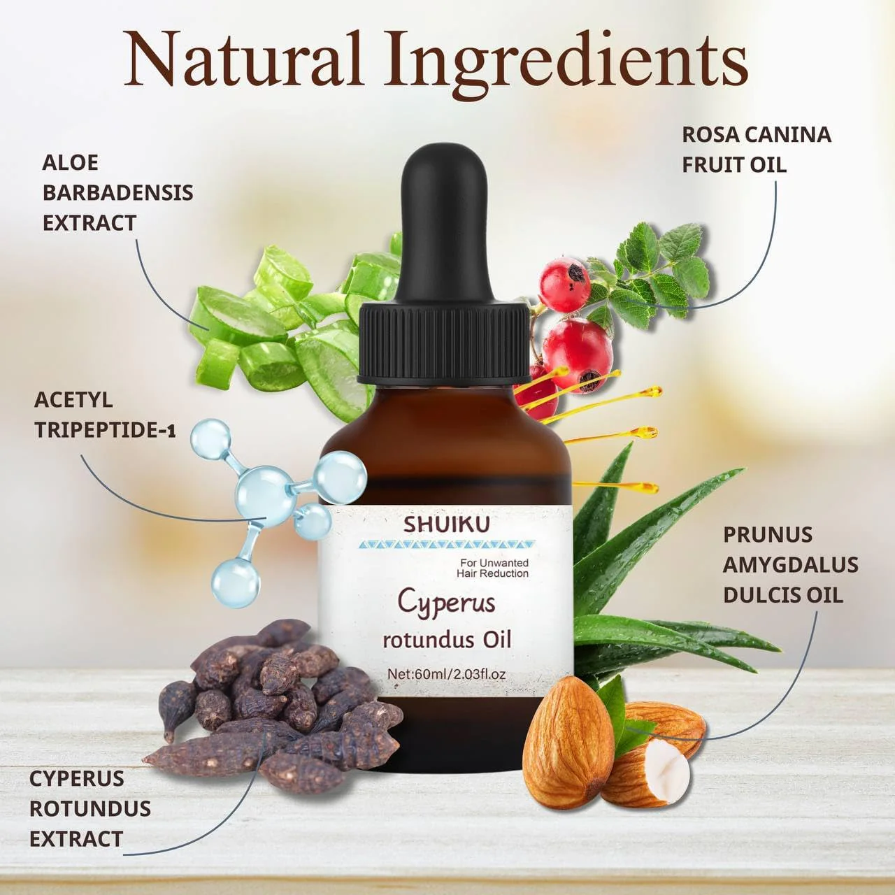 Cyperus Rotundus Oil for Hair Removal 2 PACKS – 100% Pure Natural Cyprus Oil – Organic Herbal Cypress Root Extract for Smooth Skin, Reducing Body Hair Growth, Ingrown Hair & Nourishment – 60ml - Image 5