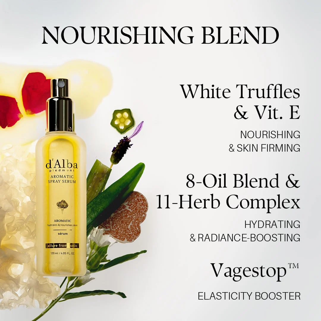 d'alba Piedmont Italian White Truffle First Aromatic Spray Serum, Fragrant VEGAN Glowy Antioxidant Face Mist, Deep Hydration Skin Firmness, Korean Skin Care (2.02 fl.oz) - Image 5