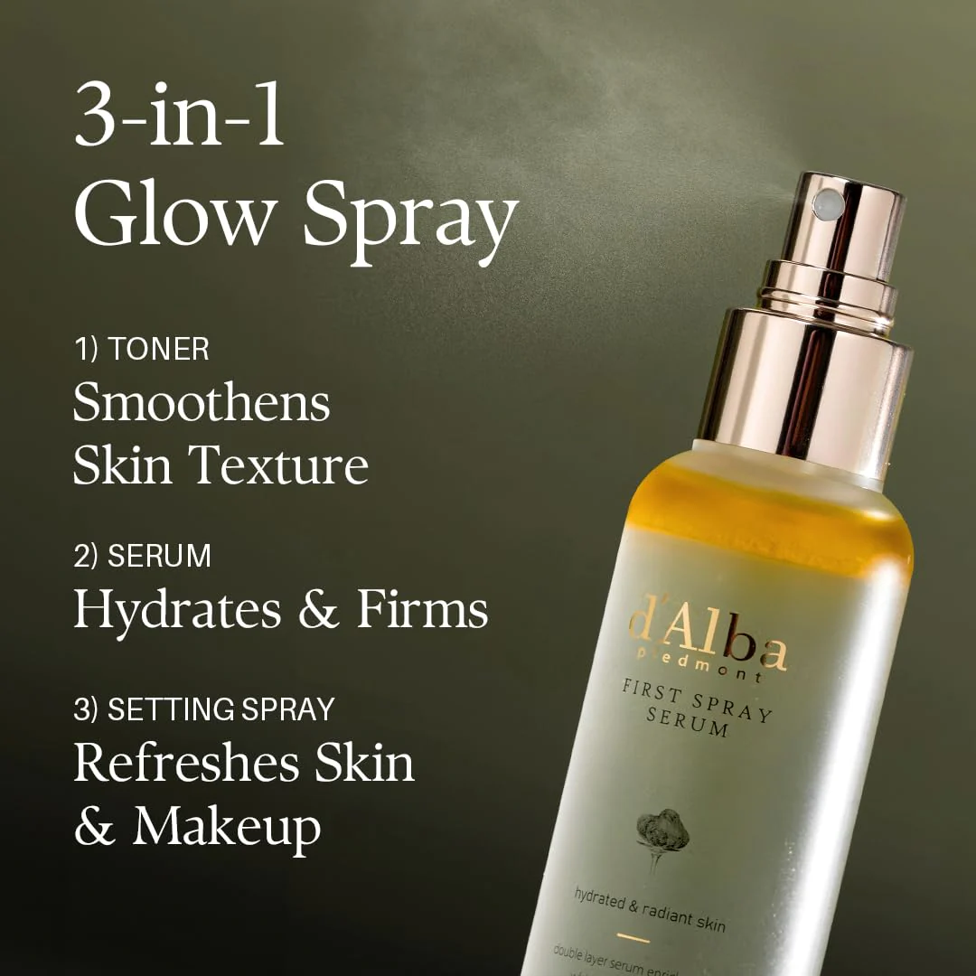 d'alba Piedmont Italian White Truffle First Spray Serum, Vegan Skin Care, Hydrating Face Moisturizer, Glow Serum for Radiant Skin, Non Comedogenic, All In One Mist (1.69 fl oz.) - Image 6