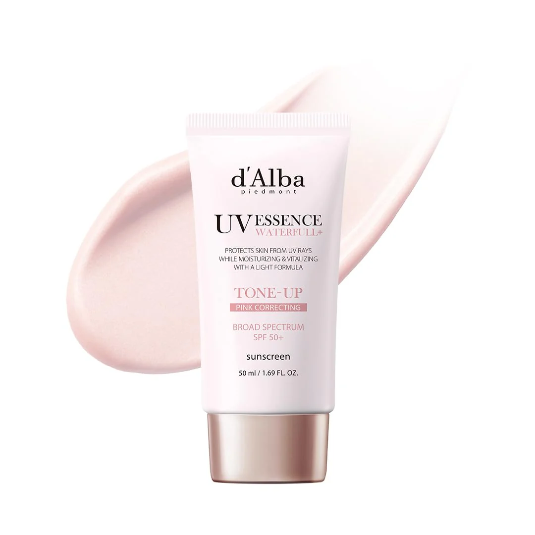 d'alba Piedmont Waterfull Tone-Up Sunscreen Serum BROAD SPECTRUM SPF 50 + Korean Sunscreen for Face, All Skin Tones (1.69 fl.oz.)